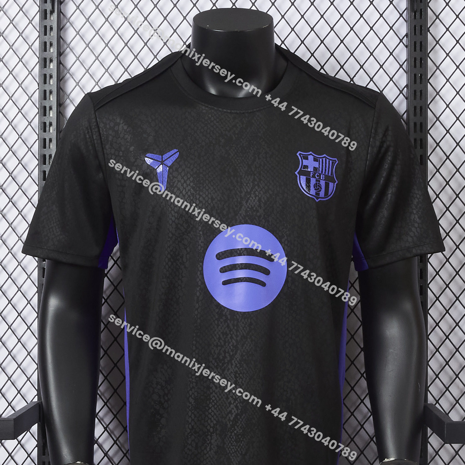 ManixJersey.com | Barcelona X KB 25-26 Black And Purple Special Jersey - Player Version -Customize Name, Number and Patch | Worldwide Shipping
