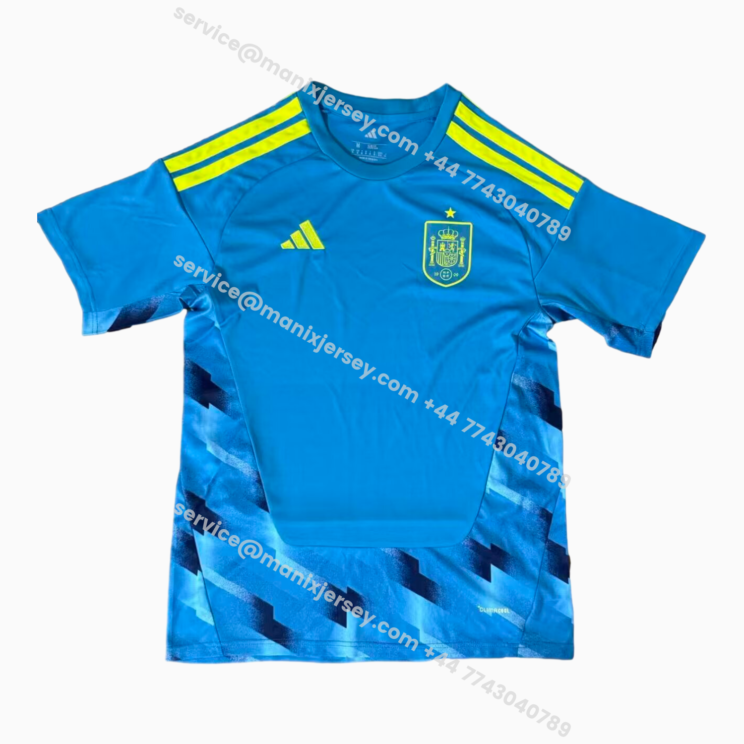 ManixJersey.com | Spain 2026 Goalkeeper Blue Jersey - Fans Version -Customize Name, Number and Patch | Worldwide Shipping