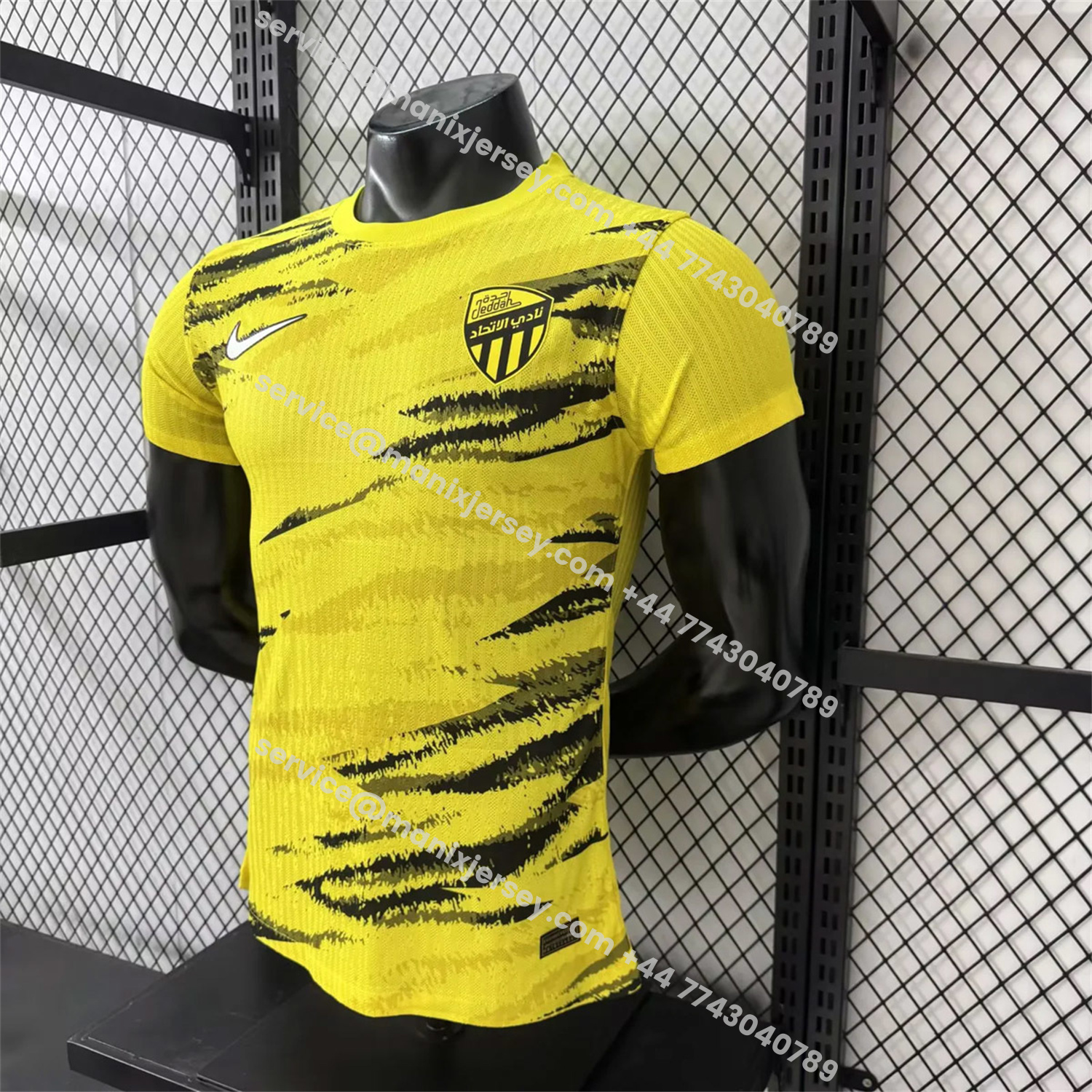 ManixJersey.com | Al Ittihad Jeddah United 25-26 Pre-Match Yellow Jersey - Player Version -Customize Name, Number and Patch | Worldwide Shipping