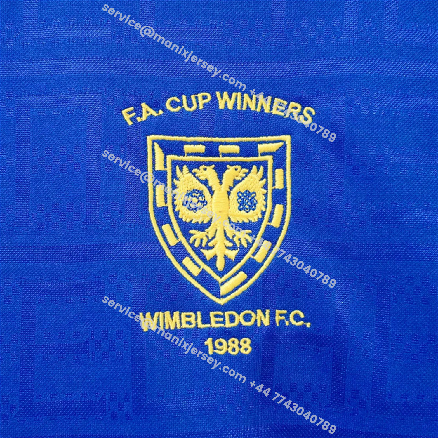 ManixJersey.com | Retro Wimbledon 1988-89 Home Blue Jersey -Customize Name, Number and Patch | Worldwide Shipping