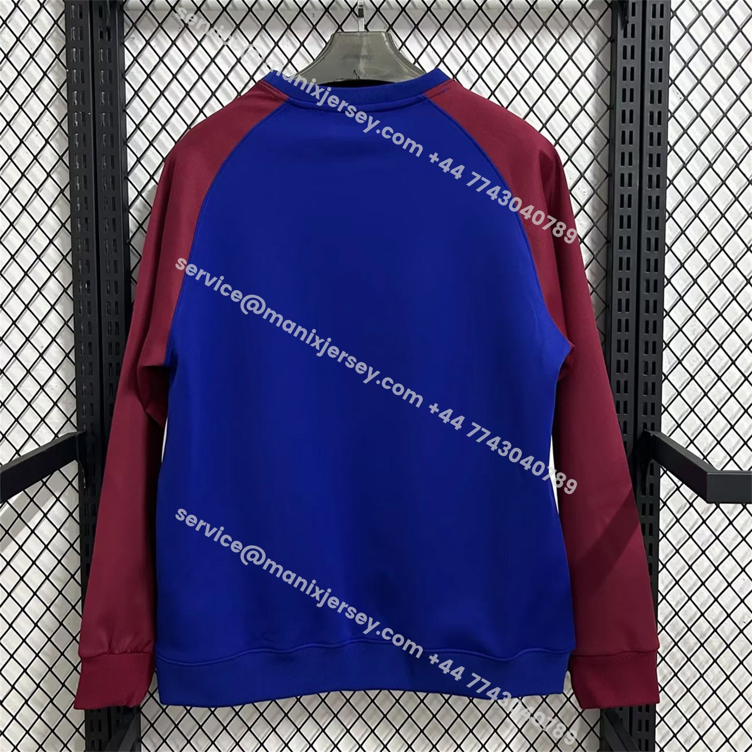 ManixJersey.com | Barcelona 25-26 Blue And Red Unisex Pullover Hoodie -Customize Name, Number and Patch | Worldwide Shipping
