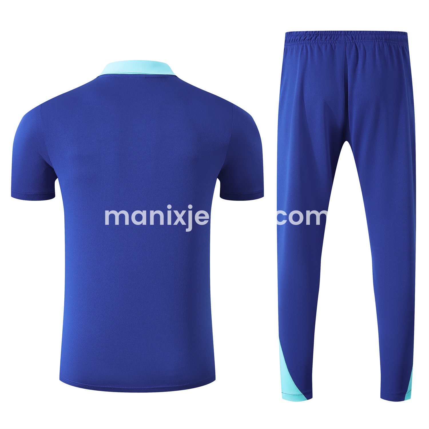 ManixJersey.com | Brazil 25-26 POLO Short-Sleeve Training Set - Blue Top and Pants -Customize Name, Number and Patch | Worldwide Shipping