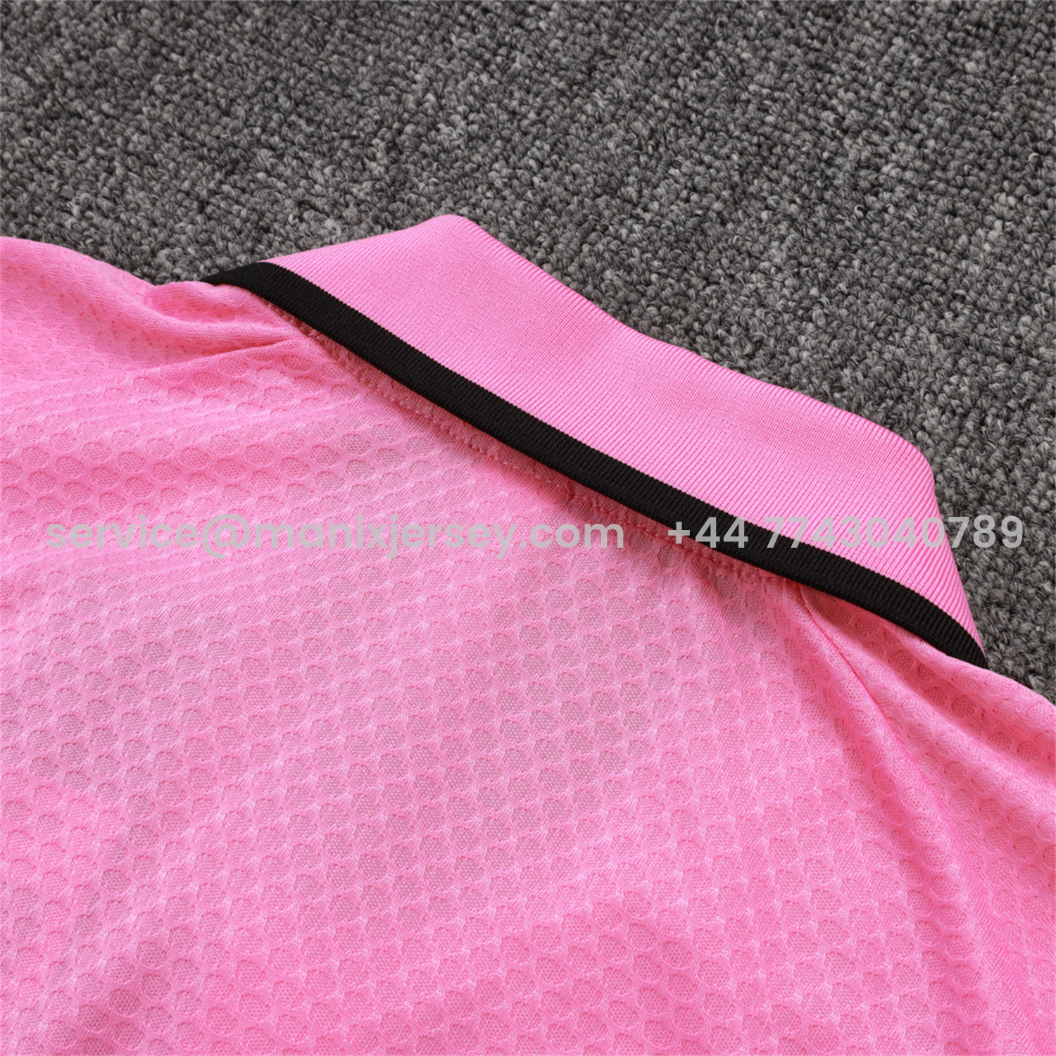 ManixJersey.com | INT M.A.M 25-26 POLO Short-Sleeve Training Set - Pink Top and Black Pants -Customize Name, Number and Patch | Worldwide Shipping