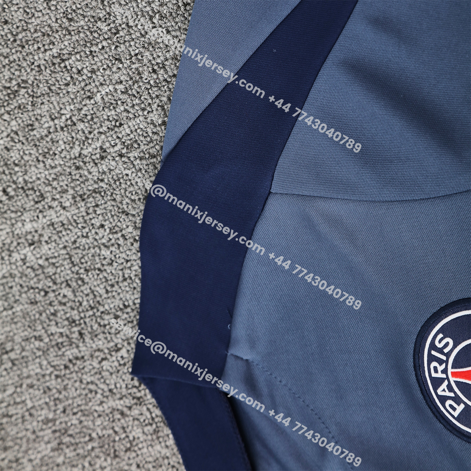 ManixJersey.com | Paris Saint-Germain PSG 25-26 Short-Sleeve Training Set - Deep Blue Top & Deep Blue Shorts -Customize Name, Number and Patch | Worldwide Shipping