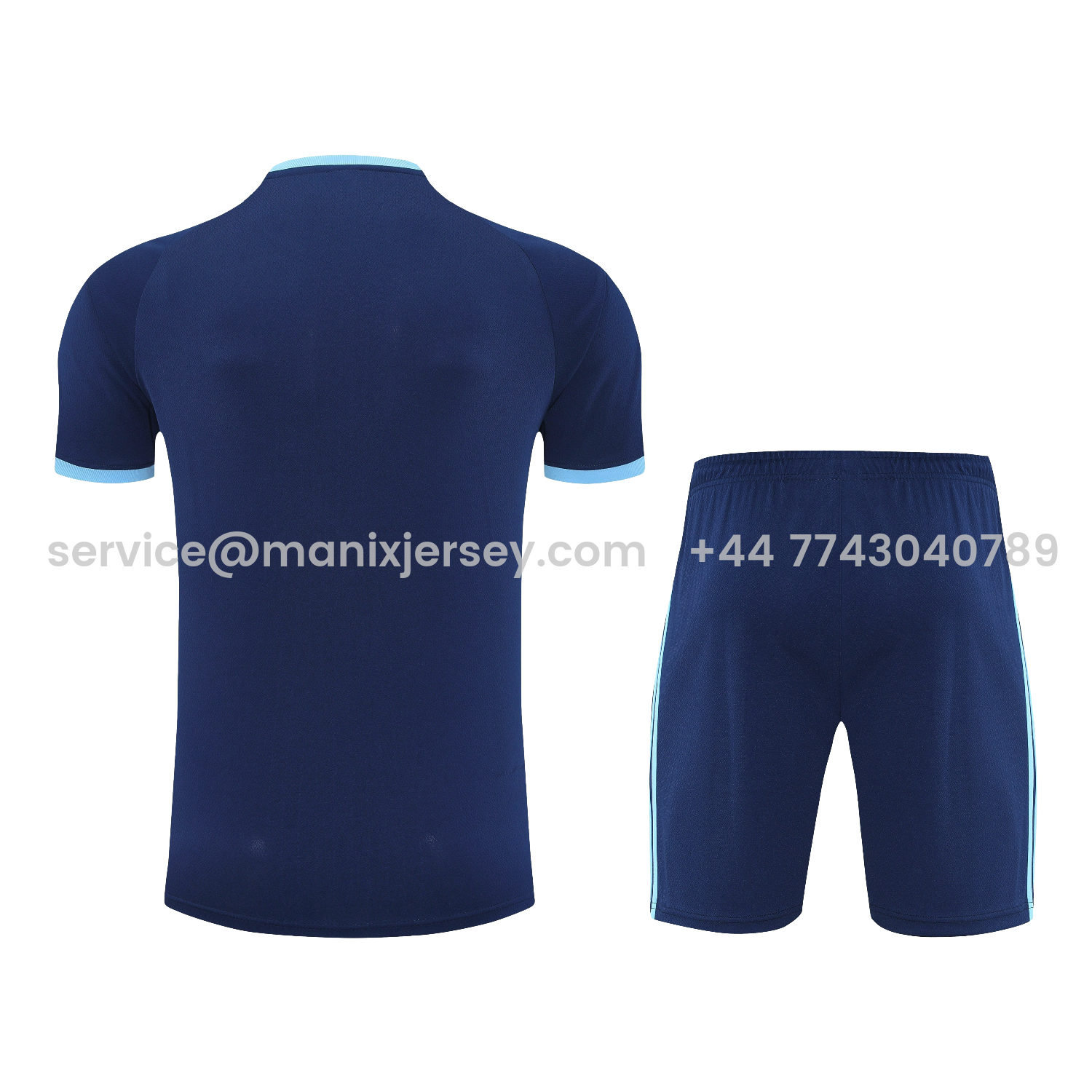 ManixJersey.com | Argentina 25-26 Short-Sleeve Training Set - Deep BlueTop & Deep Blue Shorts -Customize Name, Number and Patch | Worldwide Shipping