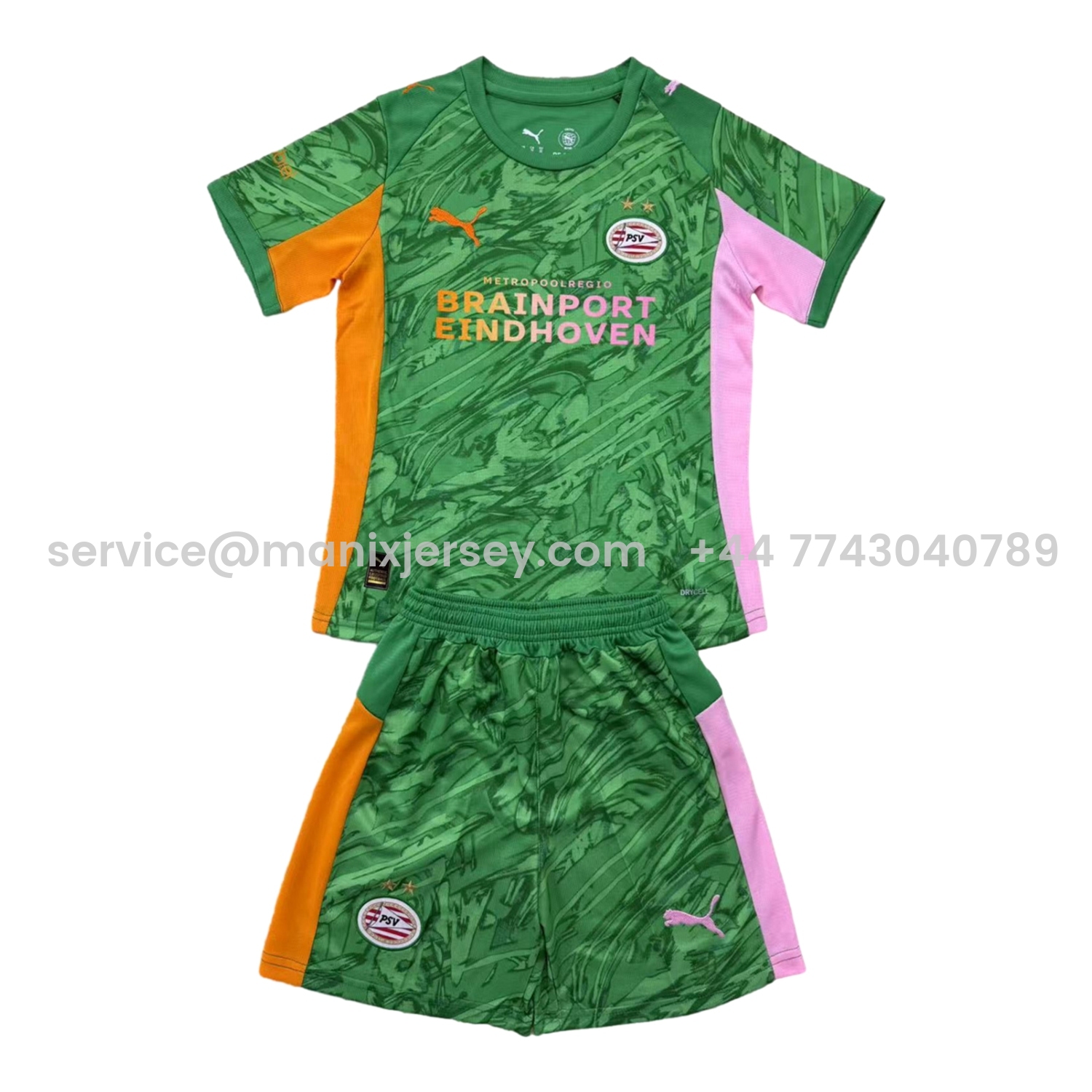 ManixJersey.com | PSV Eindhoven 25-26 Green Goalkeeper Men's Adult Jersey Set - Fans Version -Customize Name, Number and Patch | Worldwide Shipping