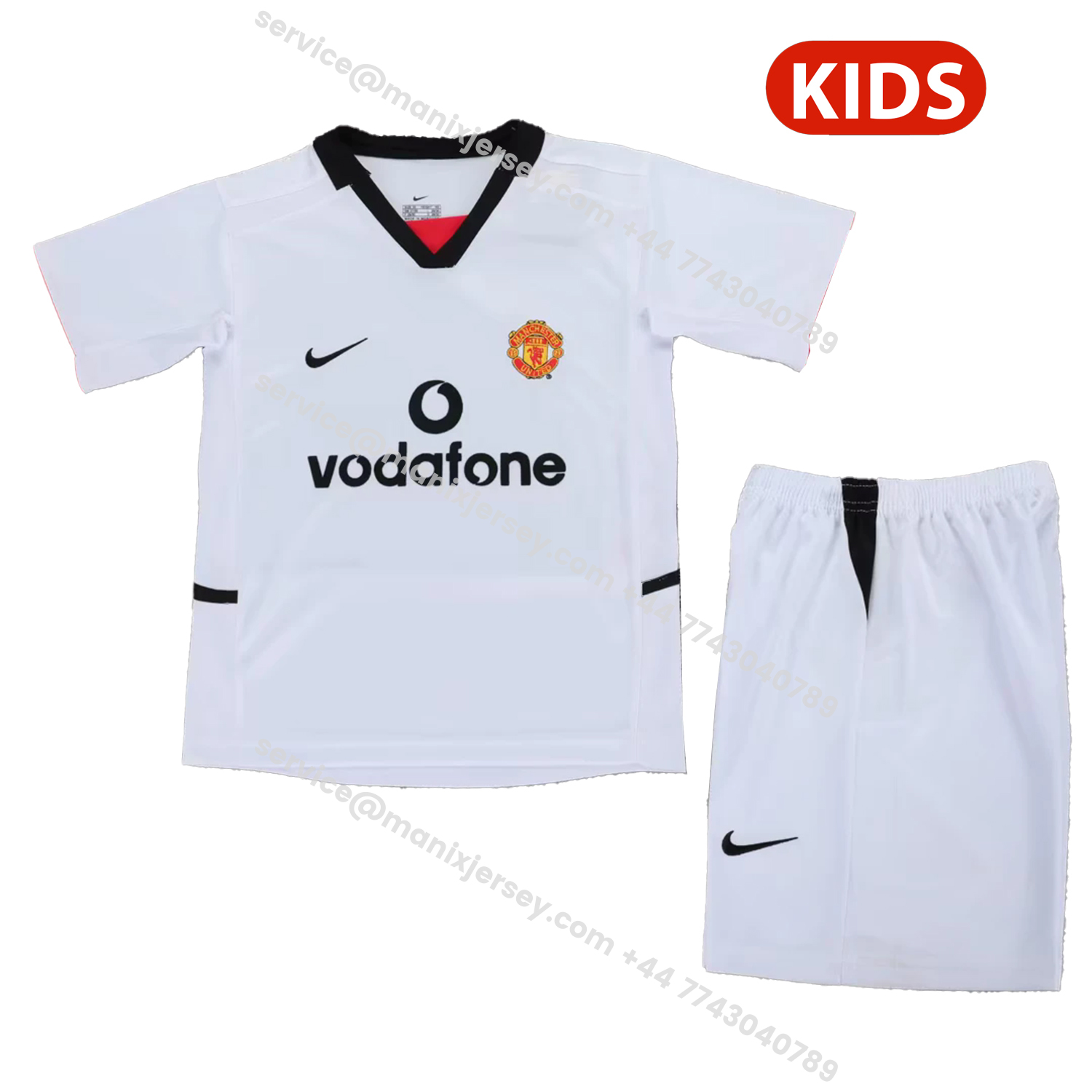 ManixJersey.com | Retro Manchester United 2002-03 Away Kids Kit -Customize Name, Number and Patch | Worldwide Shipping