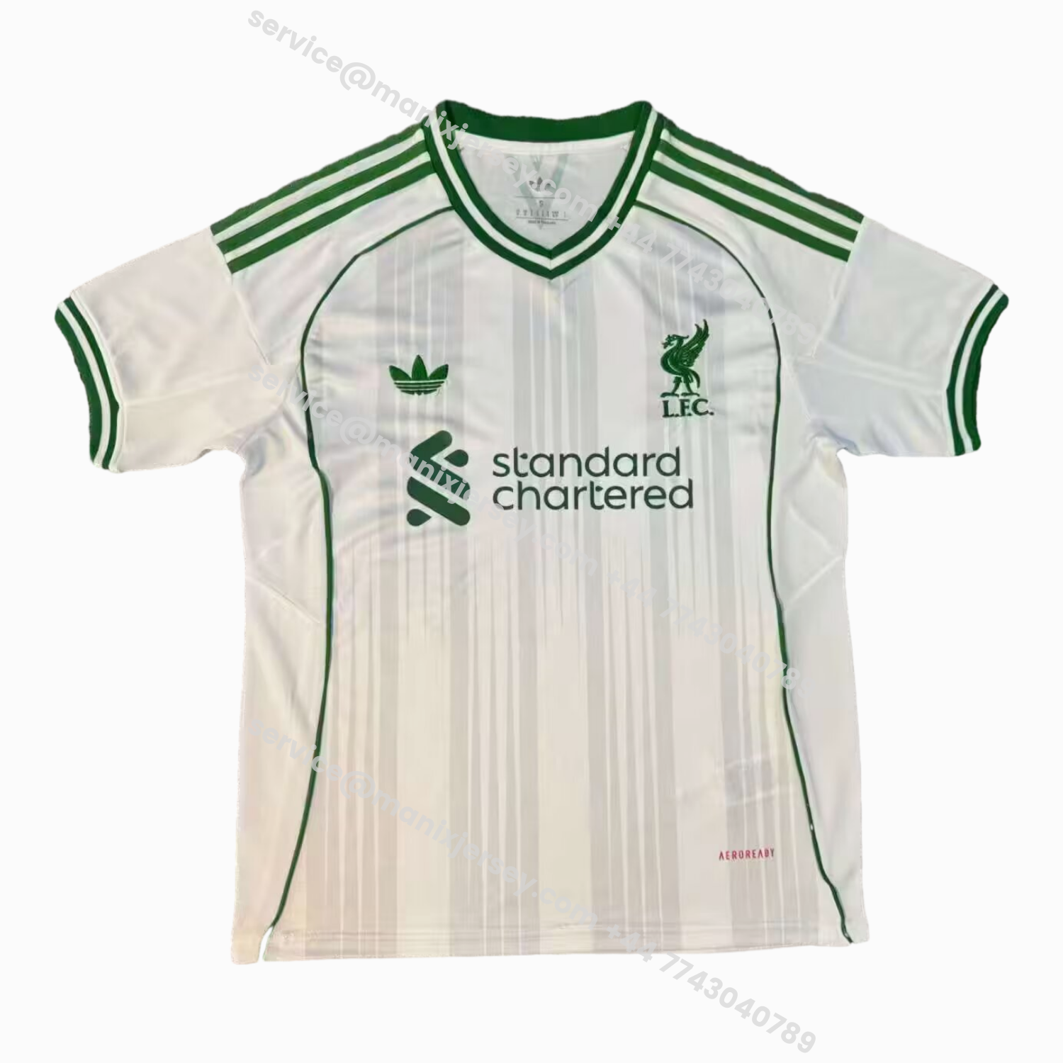 ManixJersey.com | Liver.pool 25-26 Green Lines White Special Jersey - Fans Version -Customize Name, Number and Patch | Worldwide Shipping