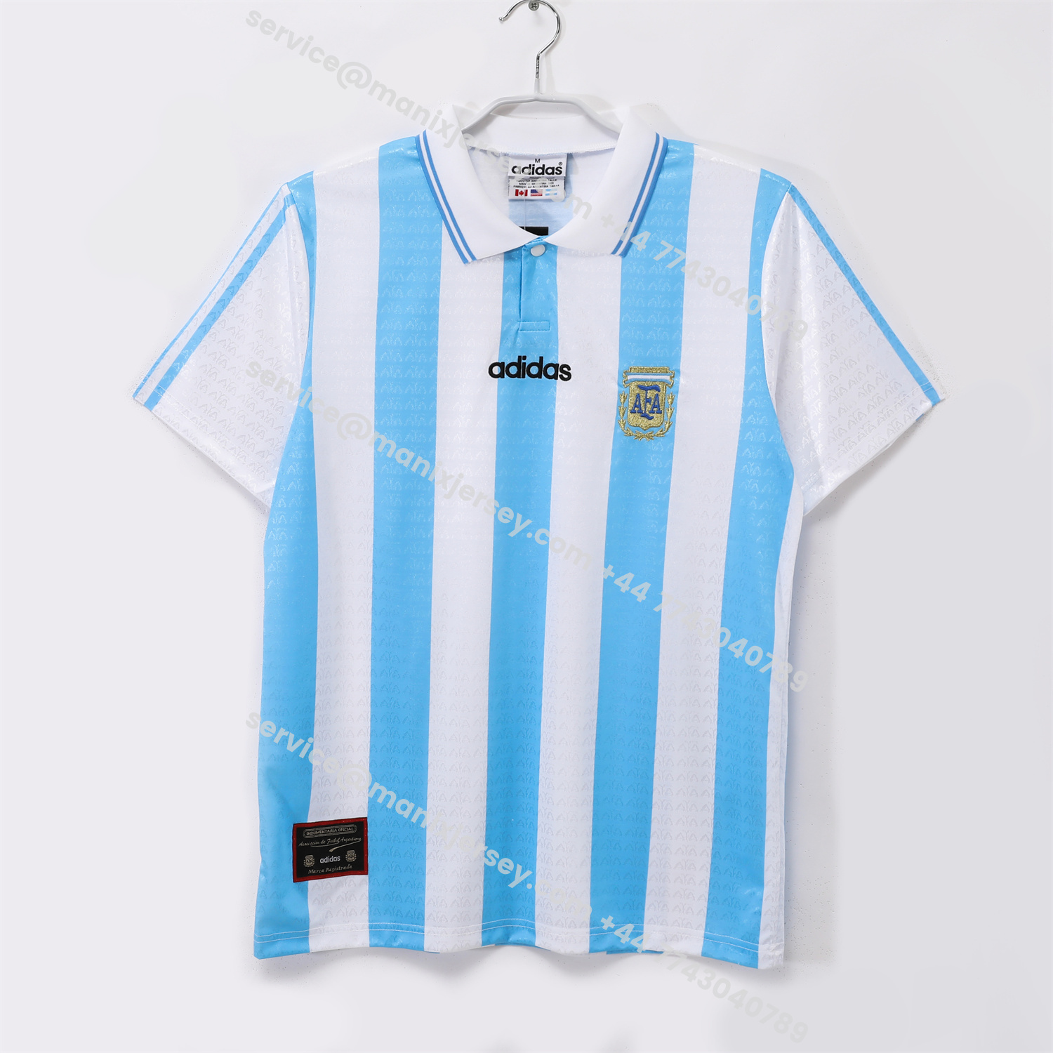ManixJersey.com | Retro Argentina 1994 Home Jersey -Customize Name, Number and Patch | Worldwide Shipping