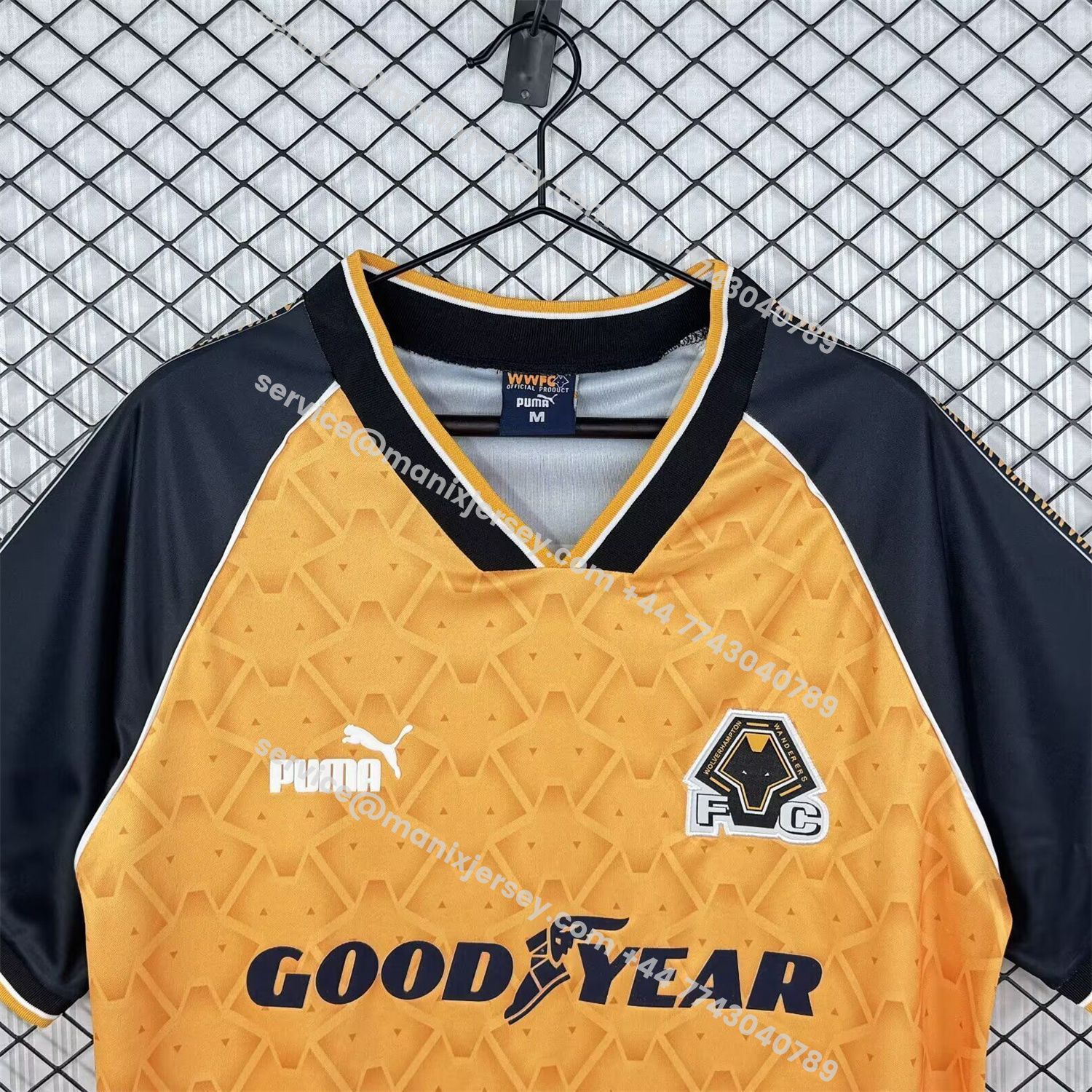 ManixJersey.com | Retro Wolverhampton Wanderers Wolves 1996-98 Home Jersey -Customize Name, Number and Patch | Worldwide Shipping