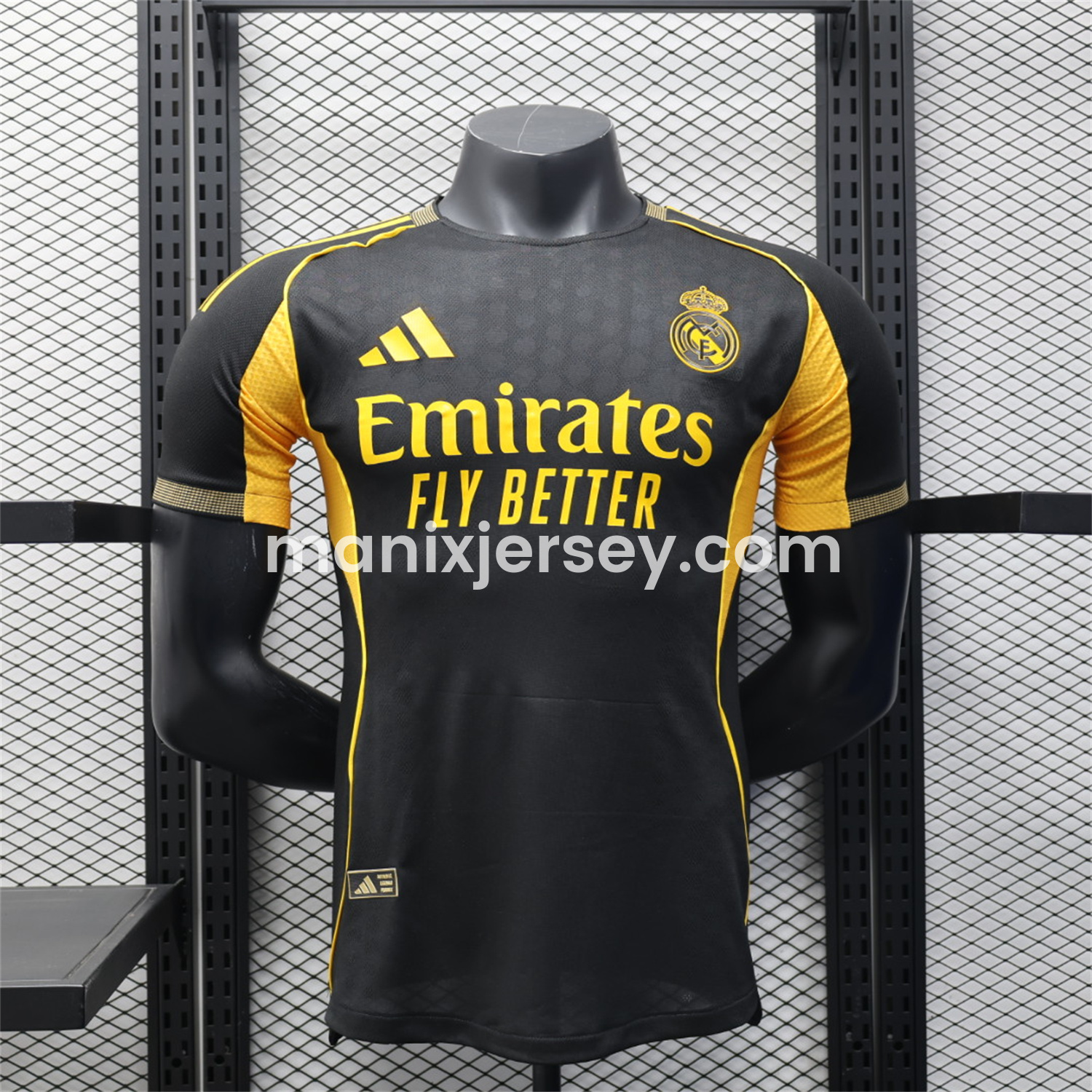 ManixJersey.com | Real Madrid 25-26 Black Gold Special Edition Jersey - Player Version -Customize Name, Number and Patch | Worldwide Shipping