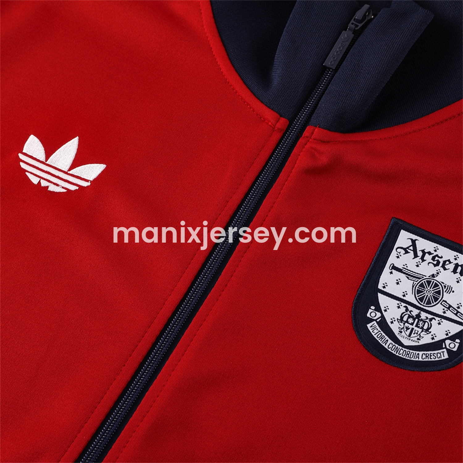 ManixJersey.com | Arsenal 24-25 Throwback Jacket Training Tracksuit - Red Jackets & Blue Pants -Customize Name, Number and Patch | Worldwide Shipping