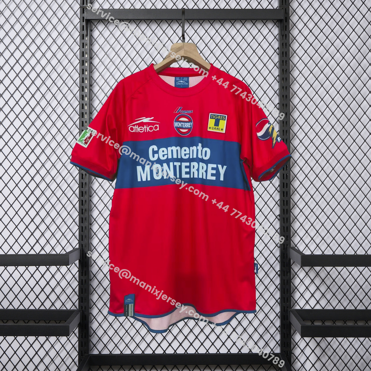 ManixJersey.com | Retro Tigres UANL 2002-03 Away Red Jersey -Customize Name, Number and Patch | Worldwide Shipping