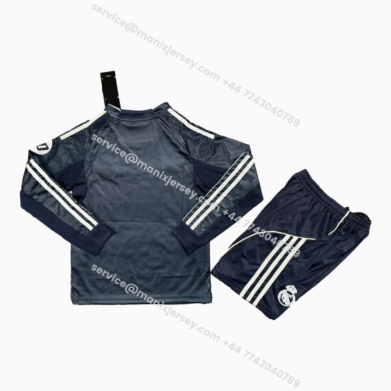 ManixJersey.com | Real Madrid 25-26 Away Long Sleeves Kids Kit - Fans Version -Customize Name, Number and Patch | Worldwide Shipping
