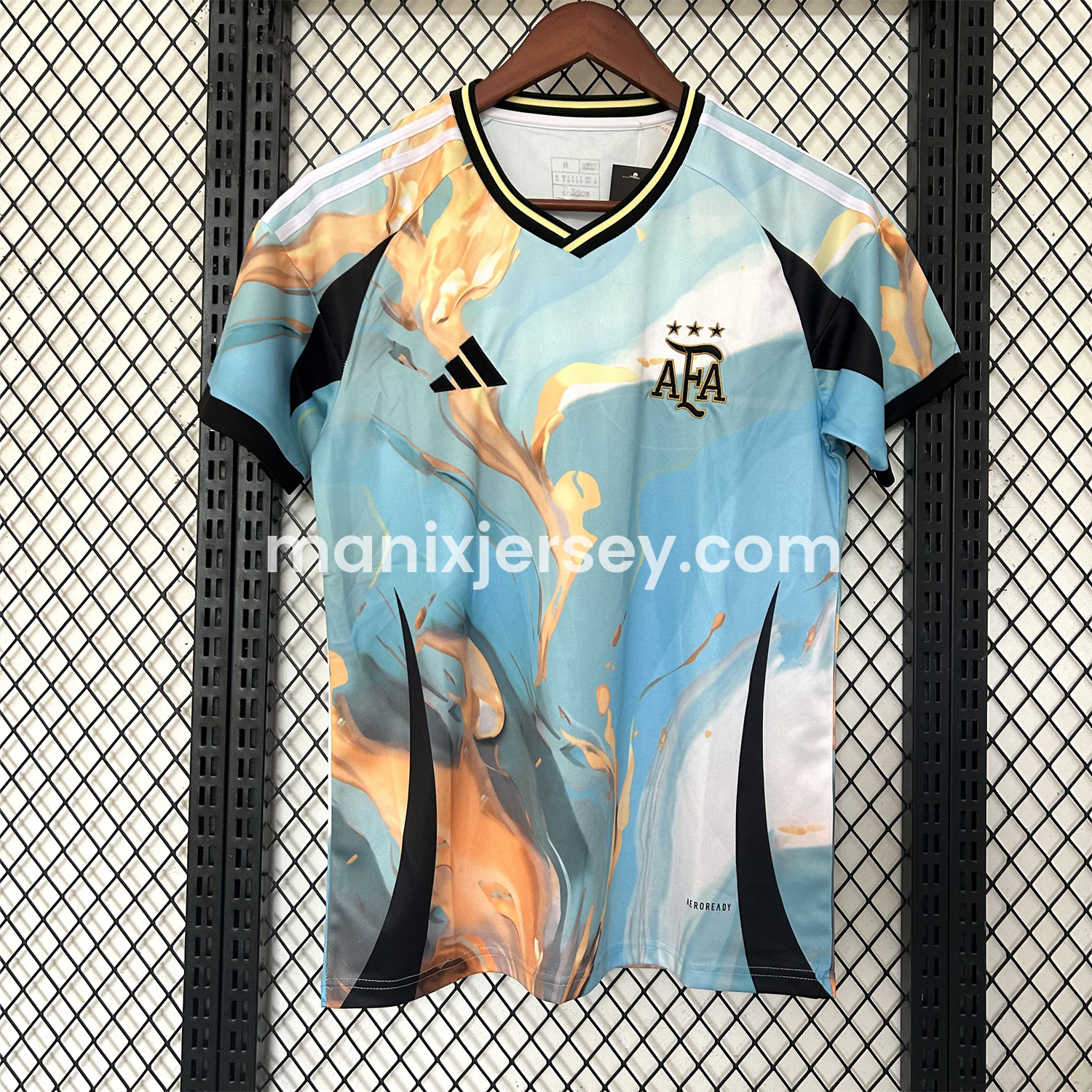 ManixJersey.com | Argentina 25-26 Blue and Gold Marble Pattern Special Jersey - Fans Version -Customize Name, Number and Patch | Worldwide Shipping