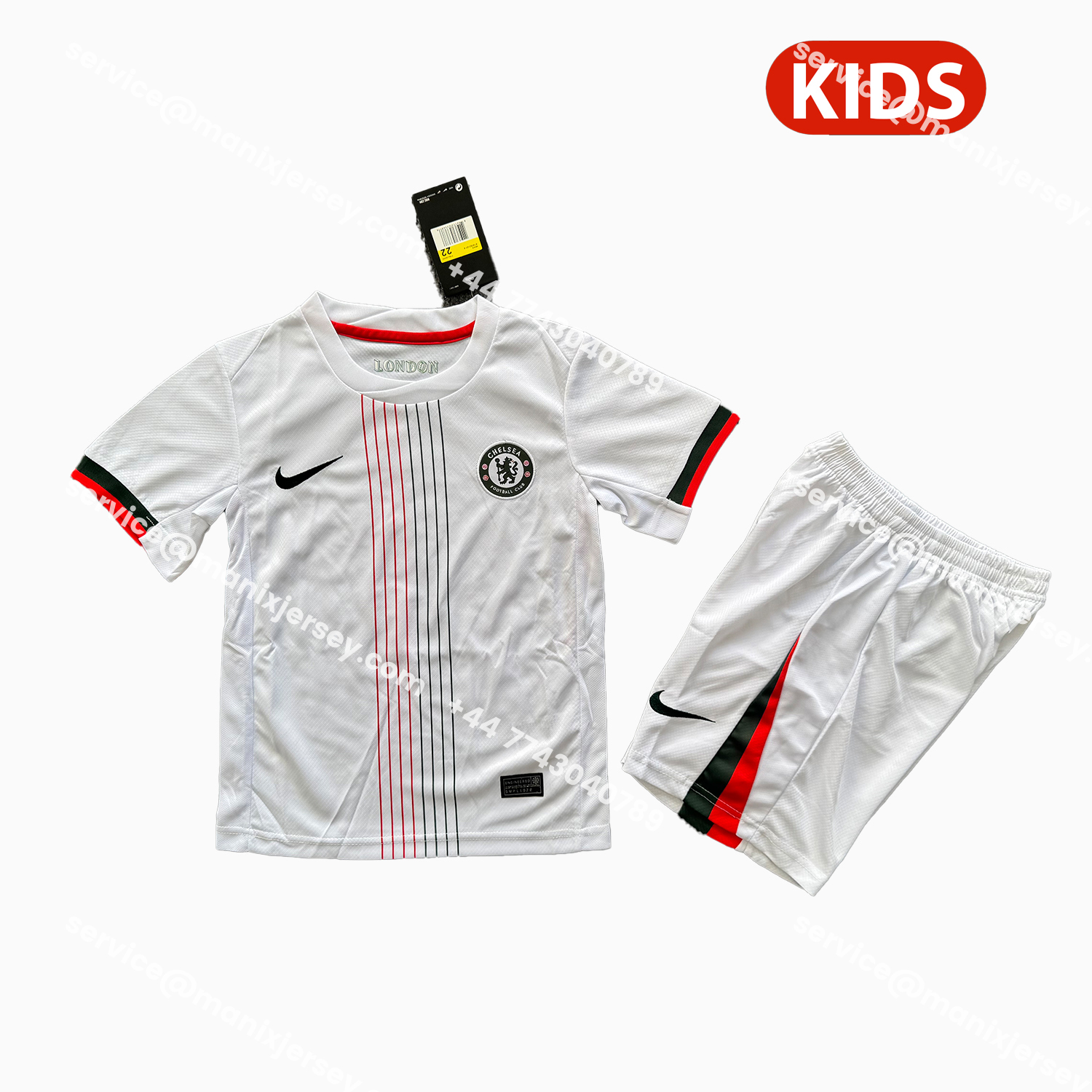 ManixJersey.com | C.H.E.L.S.E.A 25-26 Away Unsponsored Kids Kit -Customize Name, Number and Patch | Worldwide Shipping