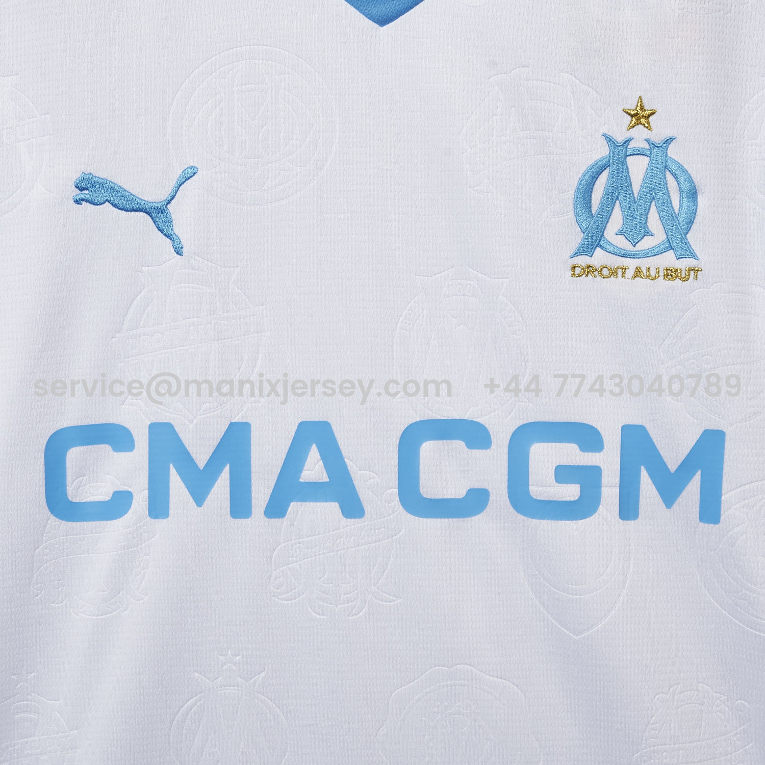 ManixJersey.com | Marseille 25-26 Home Jersey - Fans Version -Customize Name, Number and Patch | Worldwide Shipping