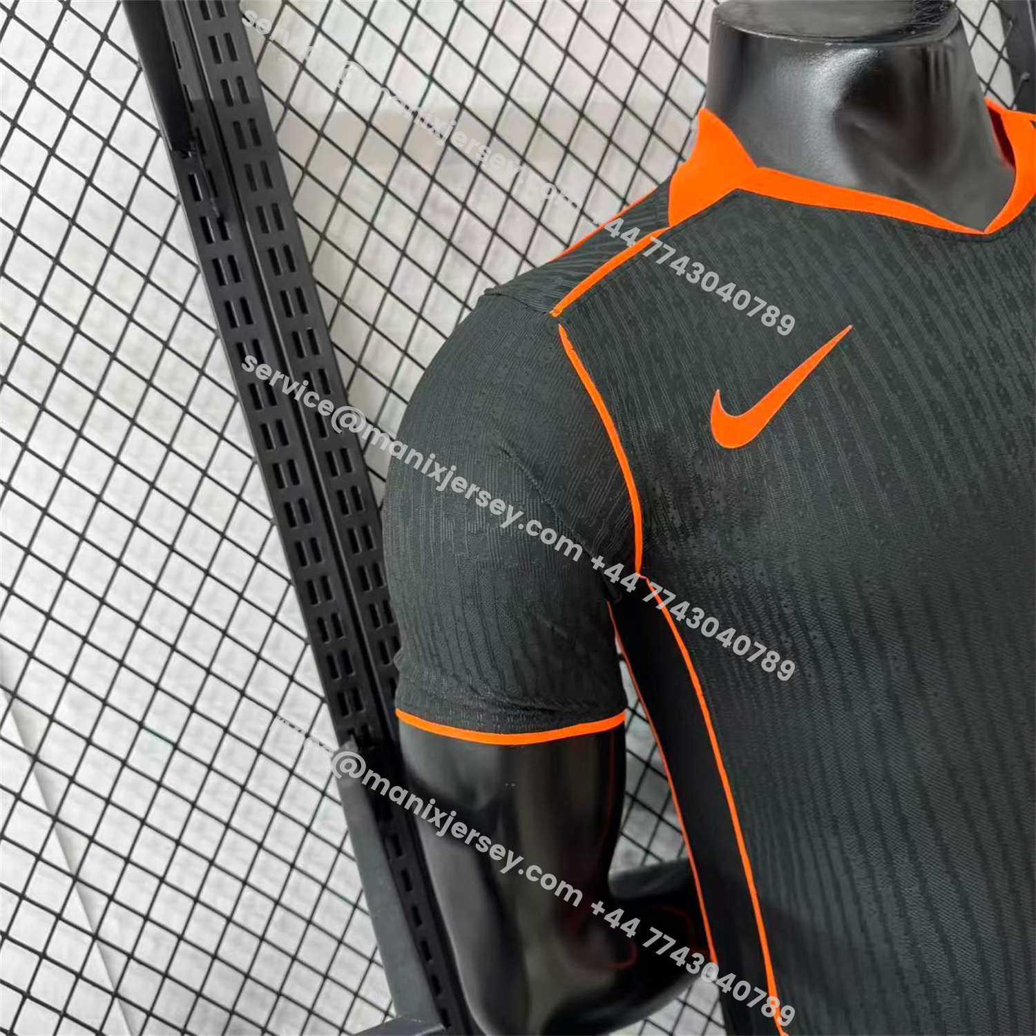 ManixJersey.com | Corinthians 25-26 Third Orange Lines Black Jersey - Player Version -Customize Name, Number and Patch | Worldwide Shipping