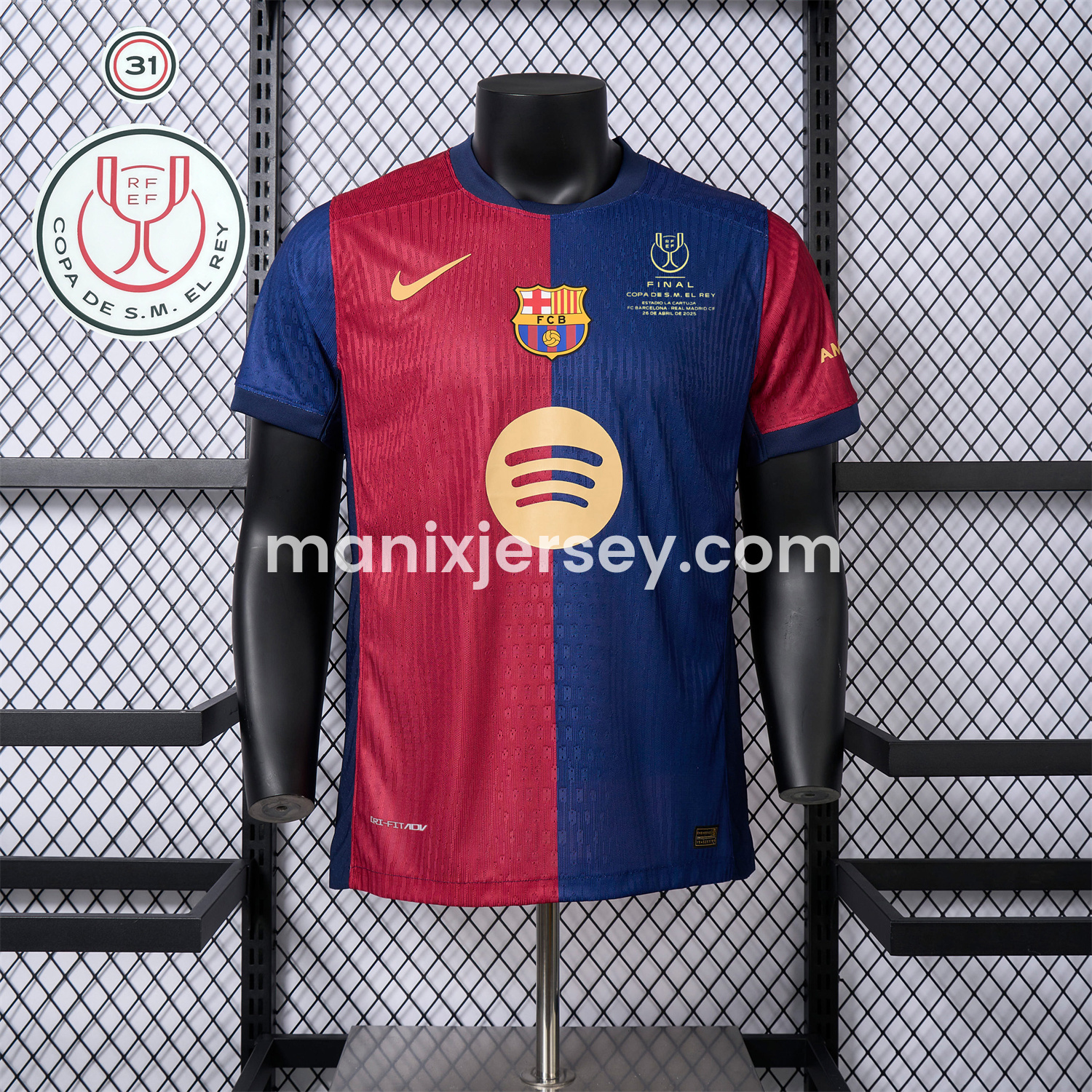 ManixJersey.com | 【Copa del Rey Patch Set】Barcelona 24-25 Home Jersey - Player Version -Customize Name, Number and Patch | Worldwide Shipping
