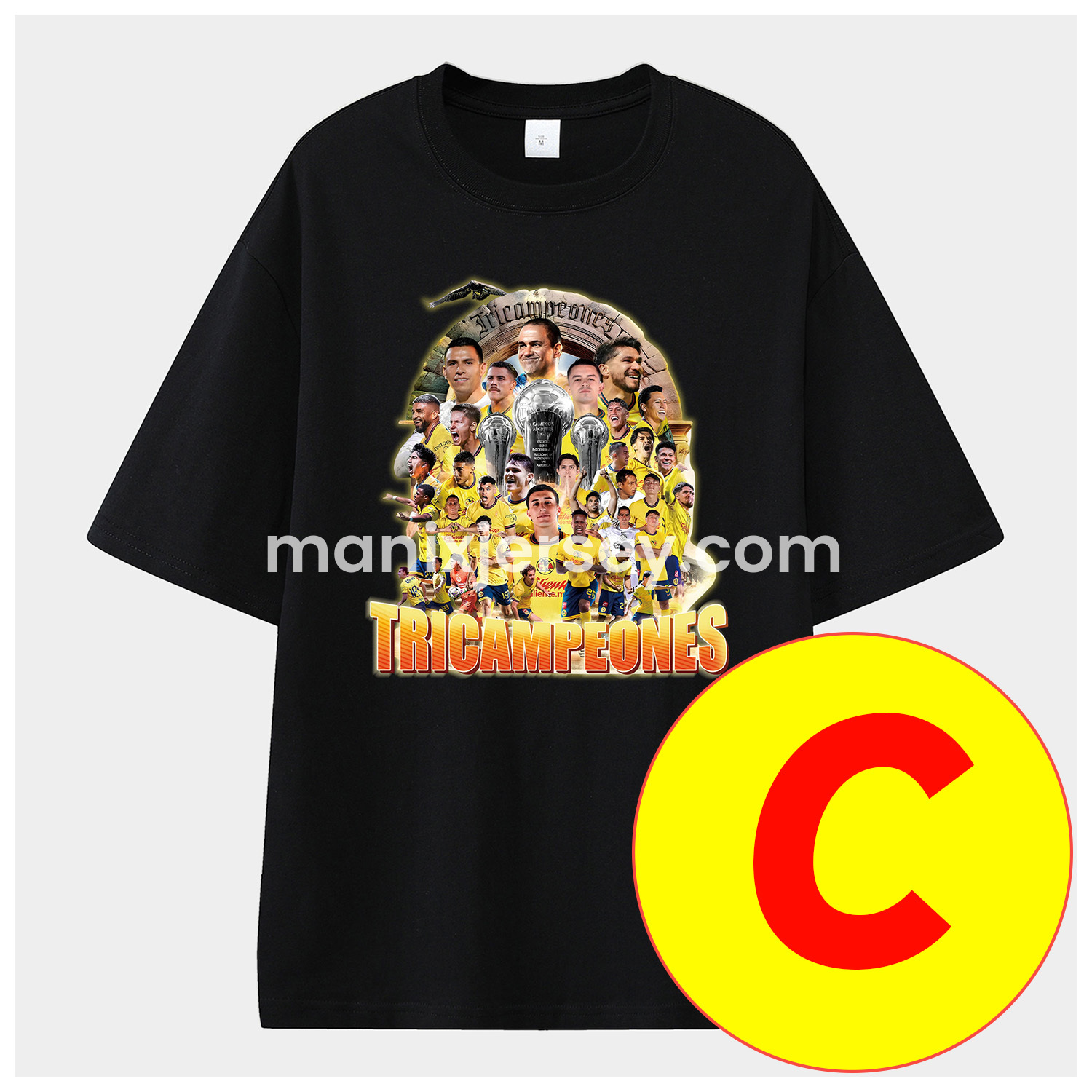 ManixJersey.com | Club América Triple Championship Unisex Pure Cotton T-shirt -Customize Name, Number and Patch | Worldwide Shipping