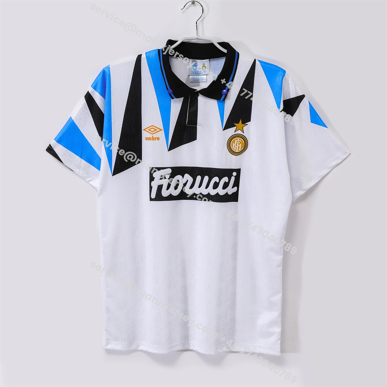 ManixJersey.com | Retro Inter Milan 1992-93 Away Jersey -Customize Name, Number and Patch | Worldwide Shipping