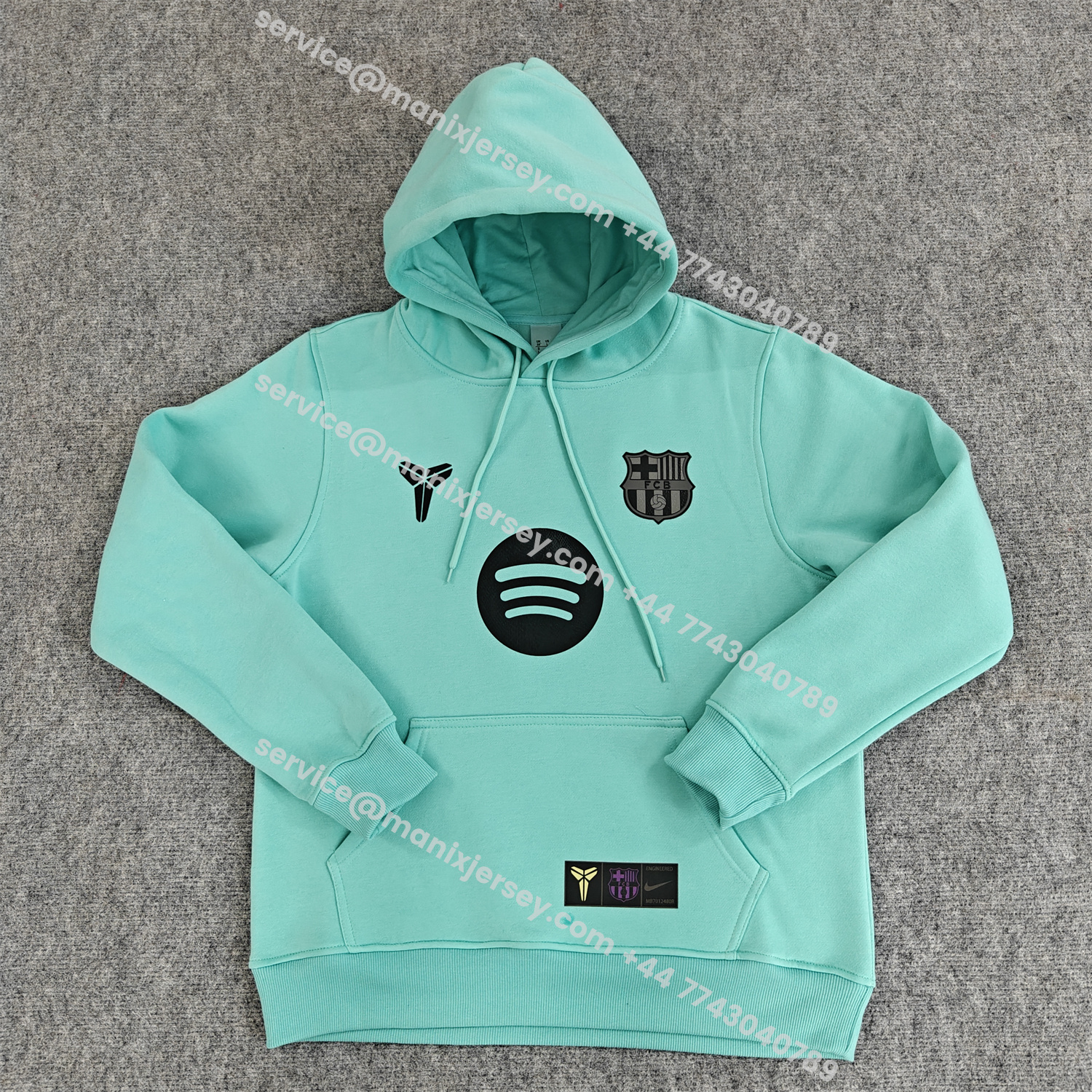 ManixJersey.com | Barcelona 25-26 KB Logo Unisex Pullover Hoodie -Customize Name, Number and Patch | Worldwide Shipping