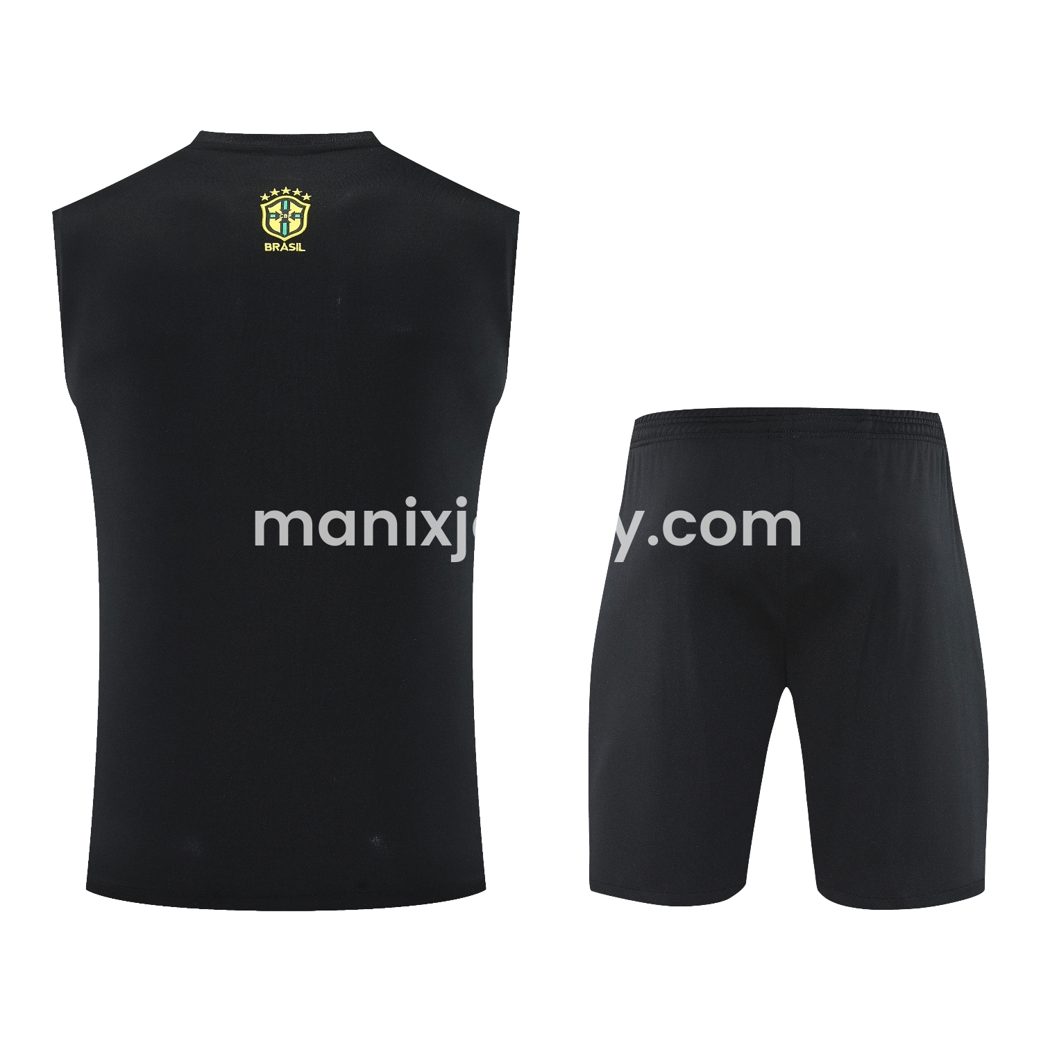 ManixJersey.com | Brazil 25-26 Green Jesus Statue Vest Training Set - Green Vest & Black Shorts -Customize Name, Number and Patch | Worldwide Shipping