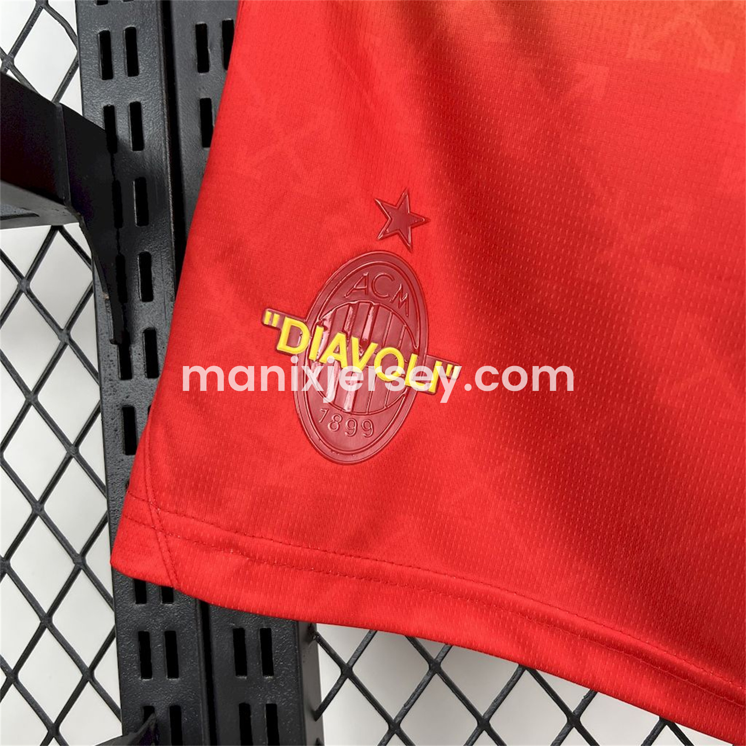 ManixJersey.com | AC Milan 24-25 Fourth Red “Diavoli” Special Edition Shorts - Fans Version -Customize Name, Number and Patch | Worldwide Shipping