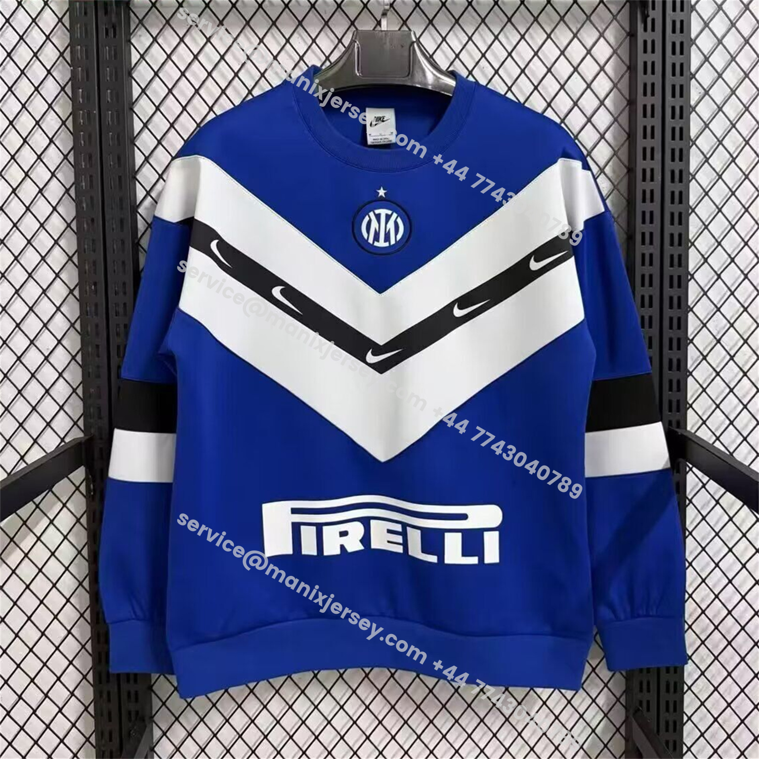 ManixJersey.com | Inter Milan Blue And White Unisex Pullover Hoodieullover Hoodie -Customize Name, Number and Patch | Worldwide Shipping
