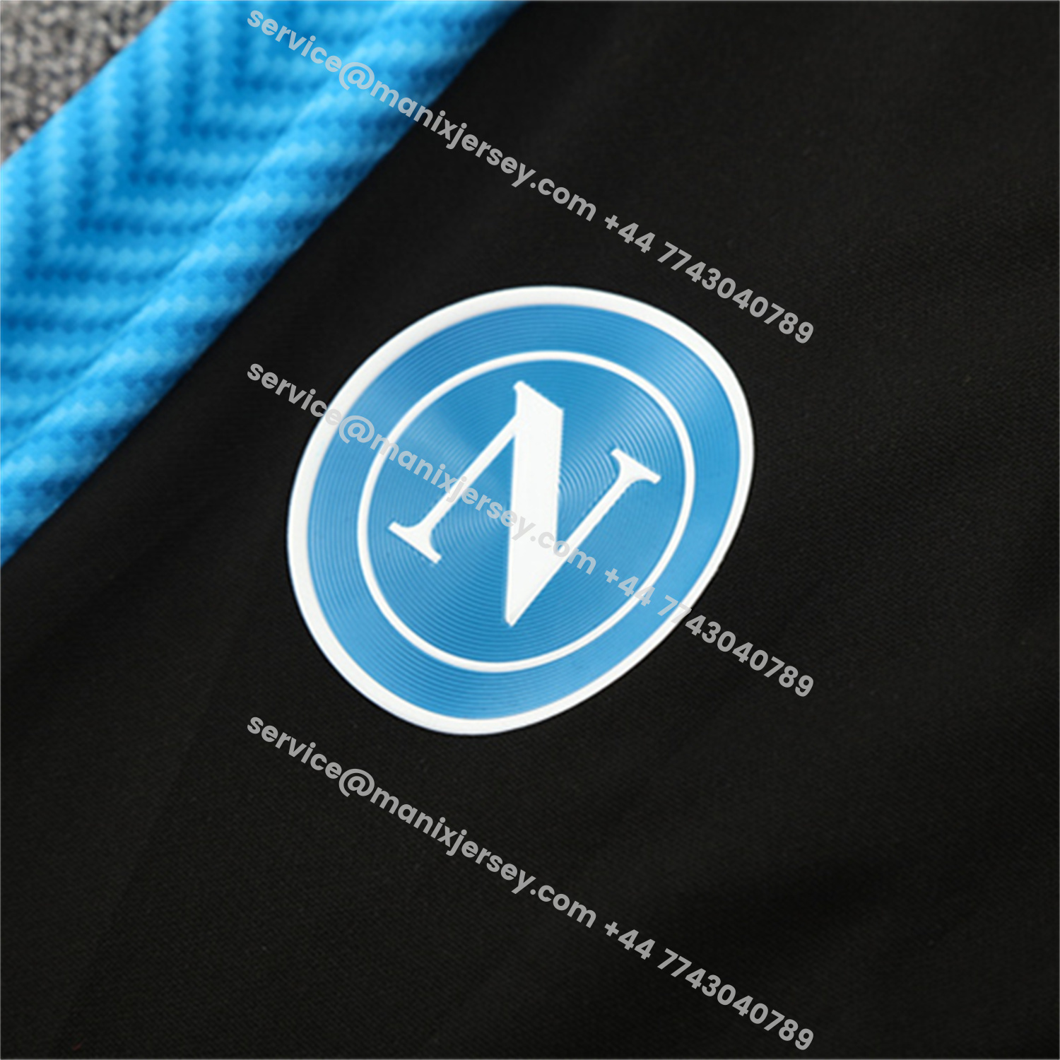 ManixJersey.com | Napoli 25-26 Kids Long Sleeve Training Set - Blue Mecha Top & Black Pants -Customize Name, Number and Patch | Worldwide Shipping