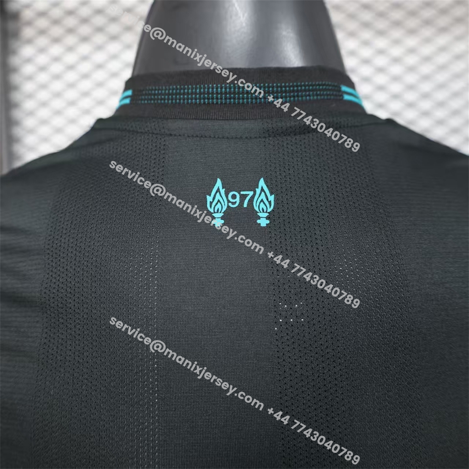 ManixJersey.com | Liver.pool 25-26 Black Special Cyan Sponsor Jersey - Player Version -Customize Name, Number and Patch | Worldwide Shipping