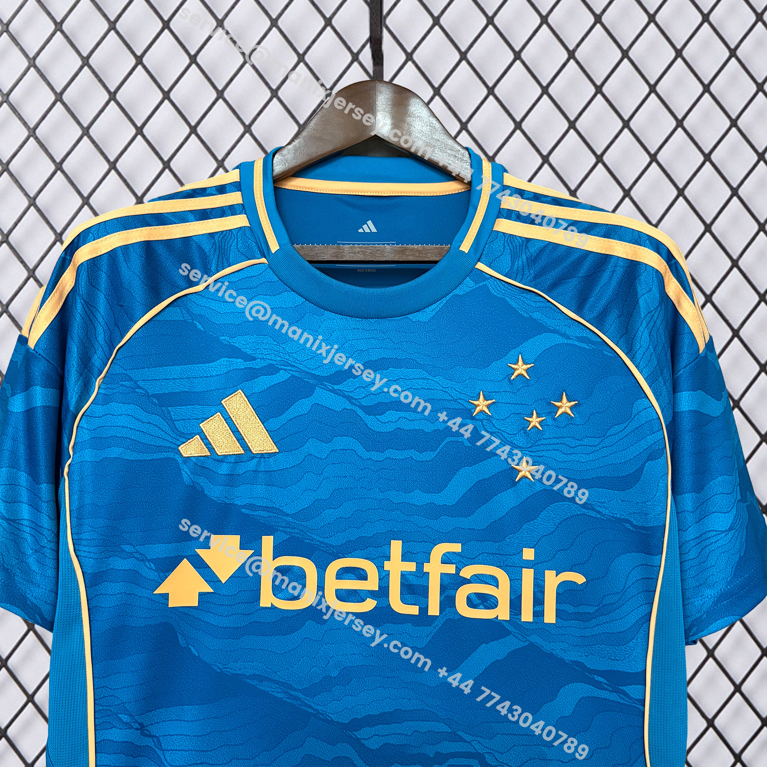 ManixJersey.com | Cruzeiro 25-26 Third Lake Blue Jersey - Fans Version -Customize Name, Number and Patch | Worldwide Shipping