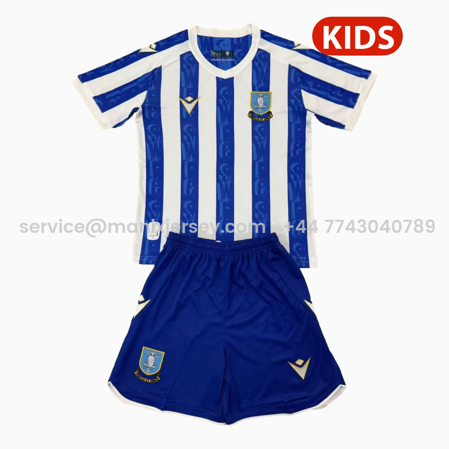 ManixJersey.com | Sheffield Wednesday 25-26 Home Kids Kit -Customize Name, Number and Patch | Worldwide Shipping
