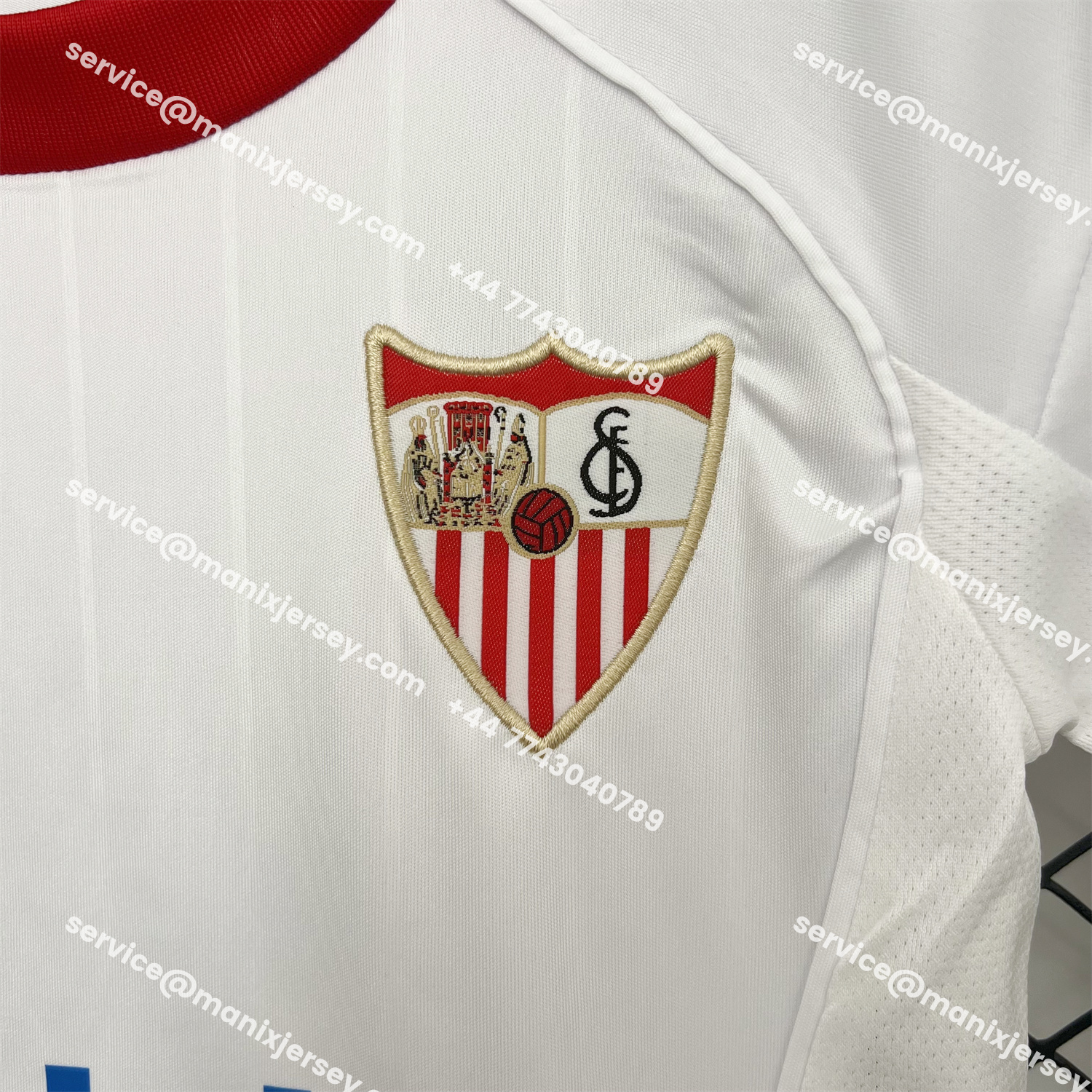 ManixJersey.com | Sevilla 25-26 Home Kids Kit -Customize Name, Number and Patch | Worldwide Shipping