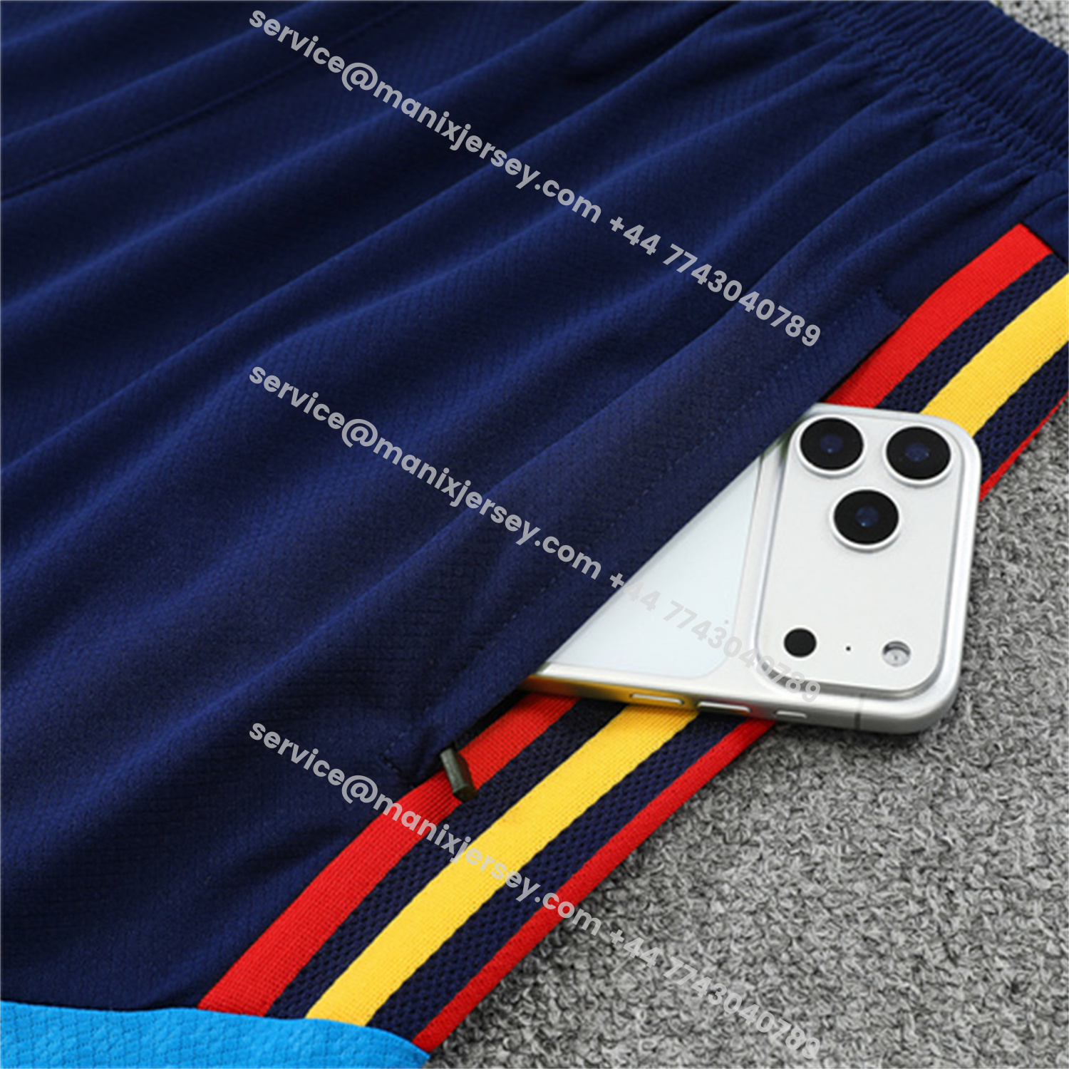 ManixJersey.com | Spain 2026 Short-Sleeve Training Set - Royal Blue Top & Shorts -Customize Name, Number and Patch | Worldwide Shipping