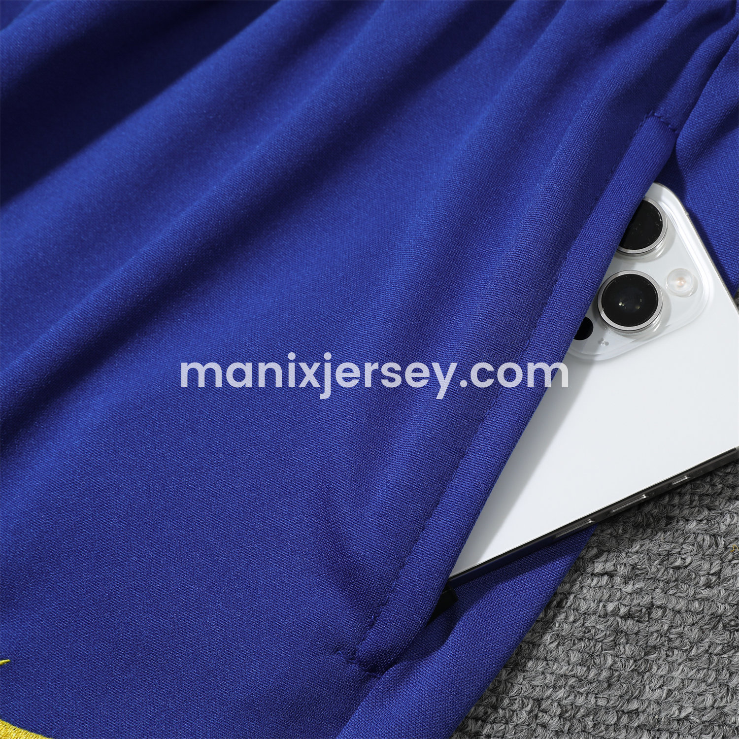 ManixJersey.com | Brazil 25-26 POLO Short-Sleeve Training Set - Blue Top and Pants -Customize Name, Number and Patch | Worldwide Shipping
