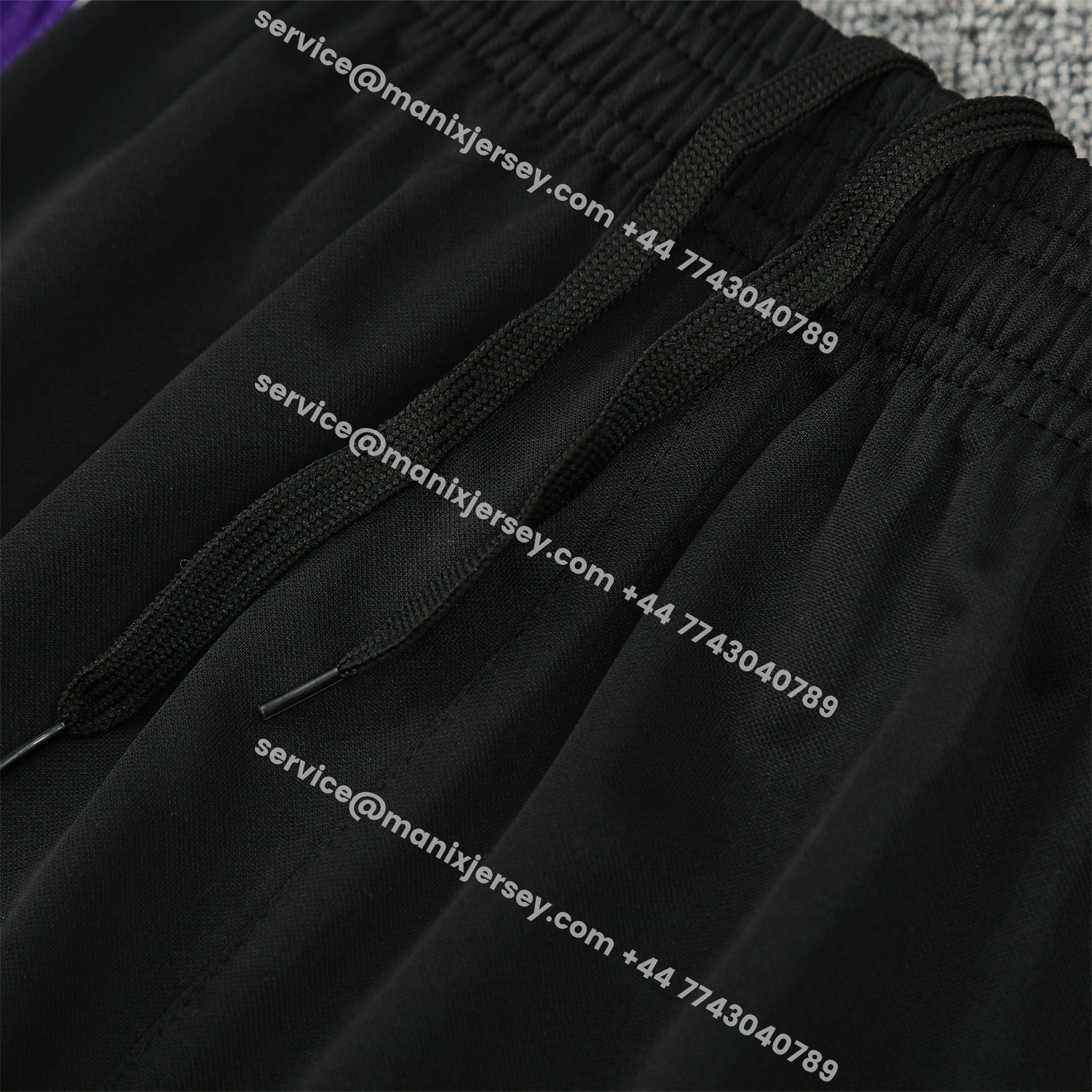 ManixJersey.com | Real Madrid 25-26 Vest Training Set - Blue Edge Black Vest & Black Shorts -Customize Name, Number and Patch | Worldwide Shipping