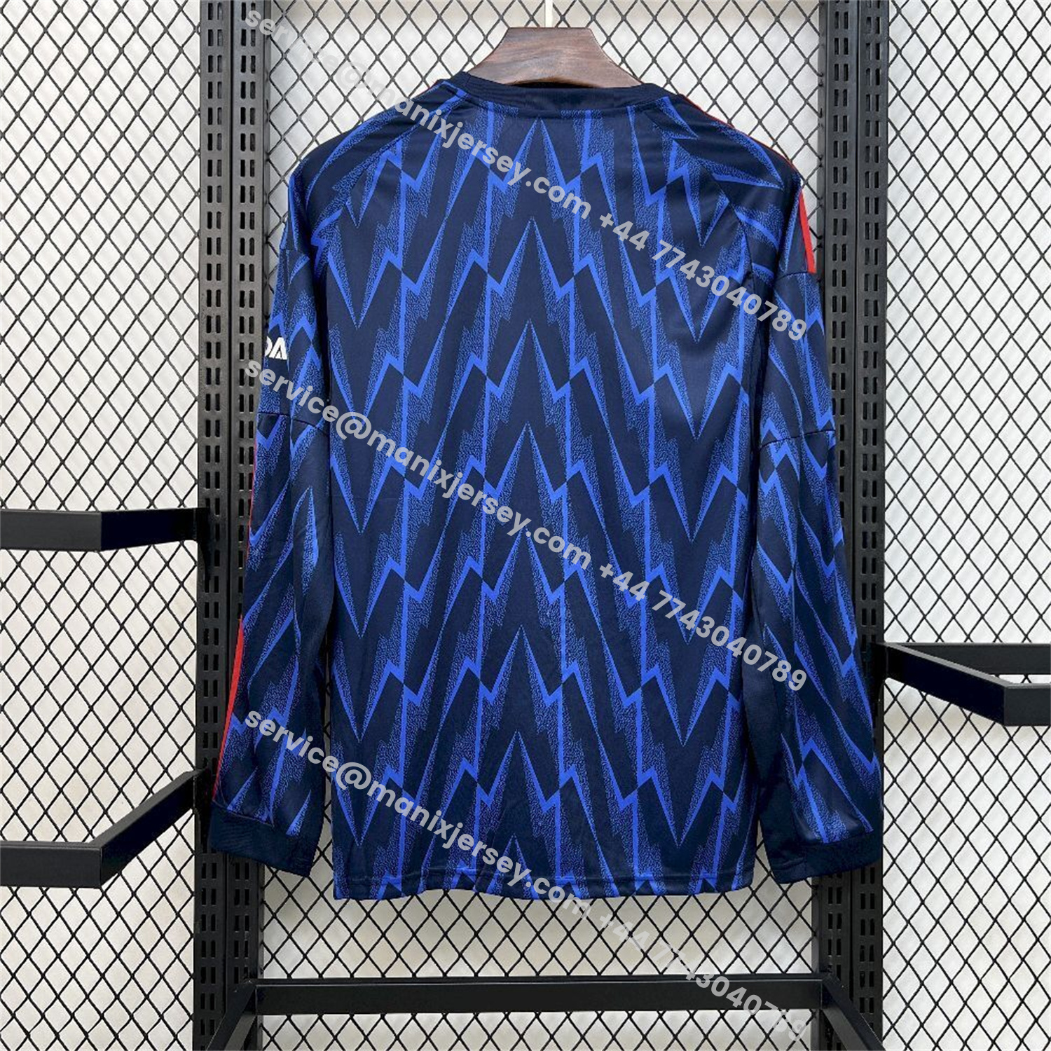 ManixJersey.com | Arsenal 25-26 Away Blue Long Sleeves Jersey - Fans Version -Customize Name, Number and Patch | Worldwide Shipping