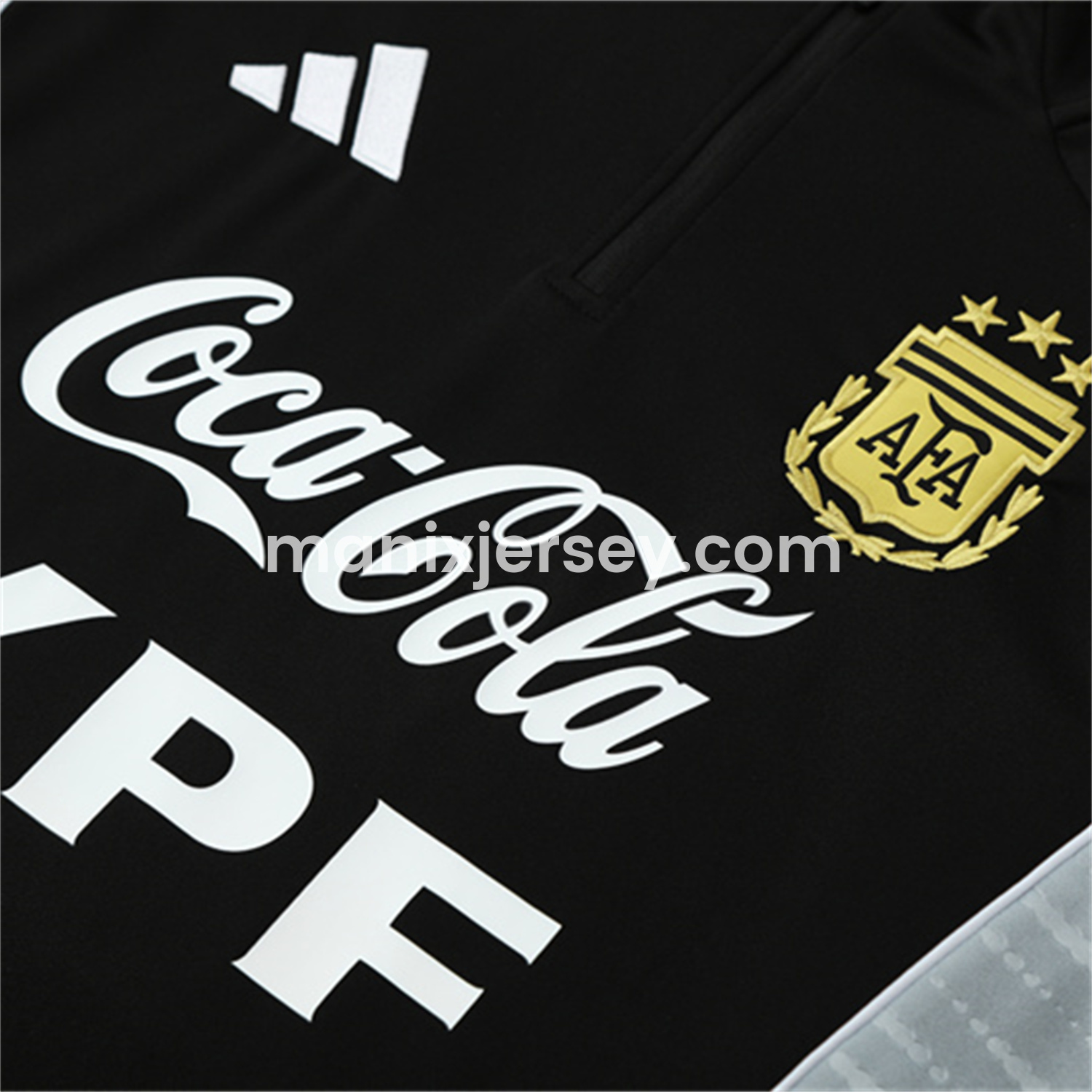 ManixJersey.com | Argentina 25-26 Kid Long Sleeves Training Set - Black Top & Black Pants -Customize Name, Number and Patch | Worldwide Shipping