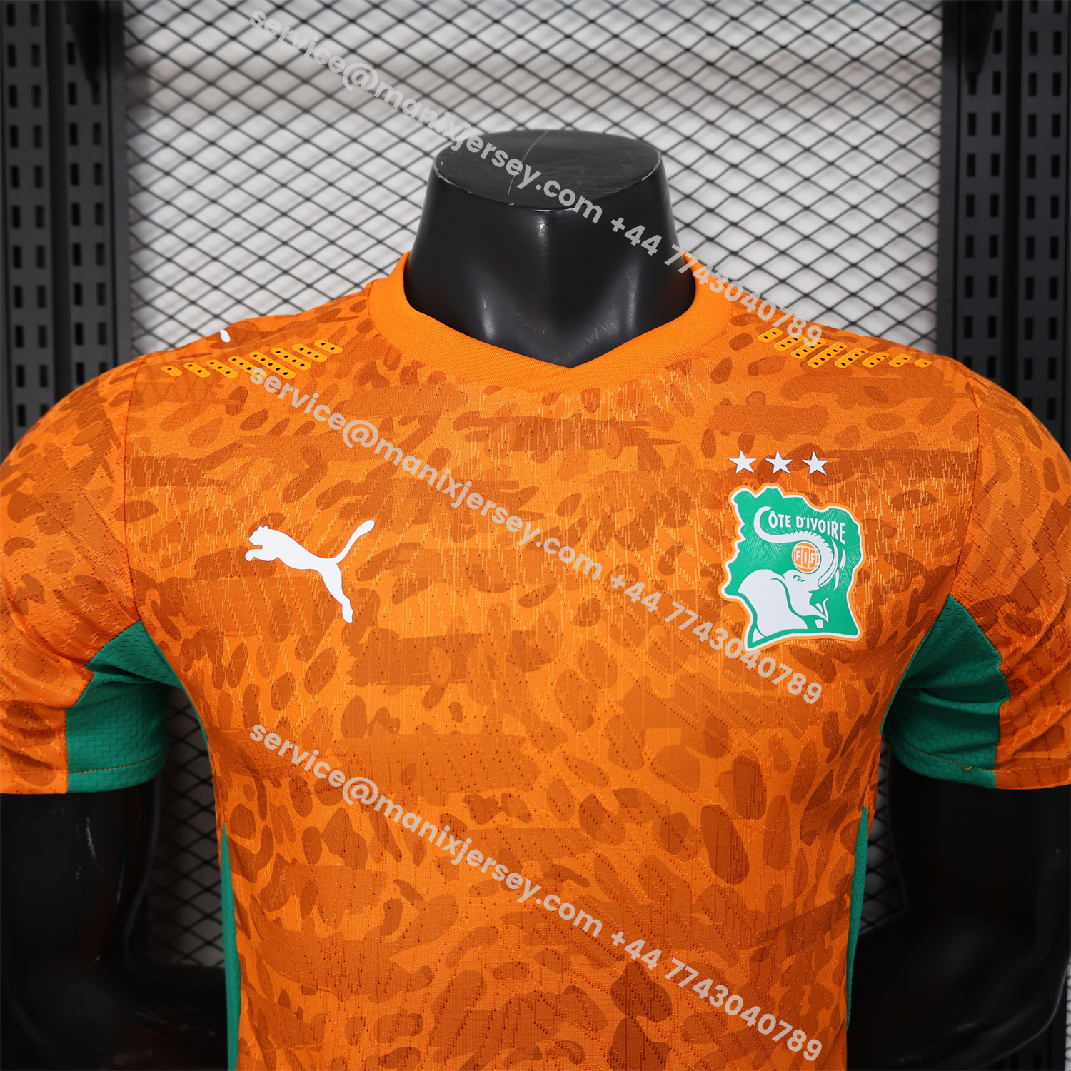 ManixJersey.com | Ivory Coast 2026 Home Orange Jersey - Player Version -Customize Name, Number and Patch | Worldwide Shipping