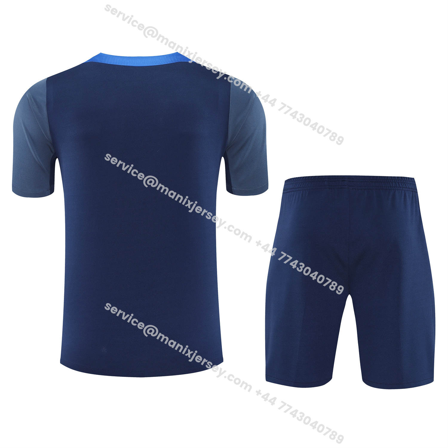 ManixJersey.com | Paris Saint-Germain PSG 25-26 Short-Sleeve Training Set - Royal Blue & Royal Blue Shorts -Customize Name, Number and Patch | Worldwide Shipping