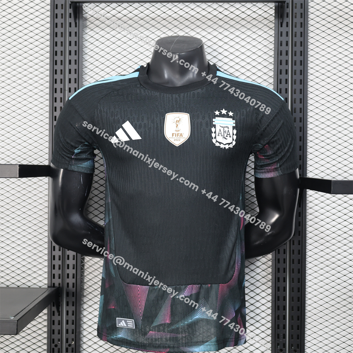 ManixJersey.com | Argentina 2026 Black Pre-Match Training Jersey - Player Version -Customize Name, Number and Patch | Worldwide Shipping