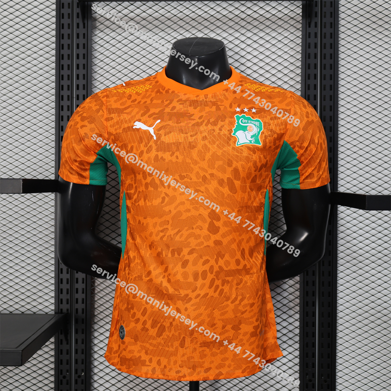 ManixJersey.com | Ivory Coast 2026 Home Orange Jersey - Player Version -Customize Name, Number and Patch | Worldwide Shipping