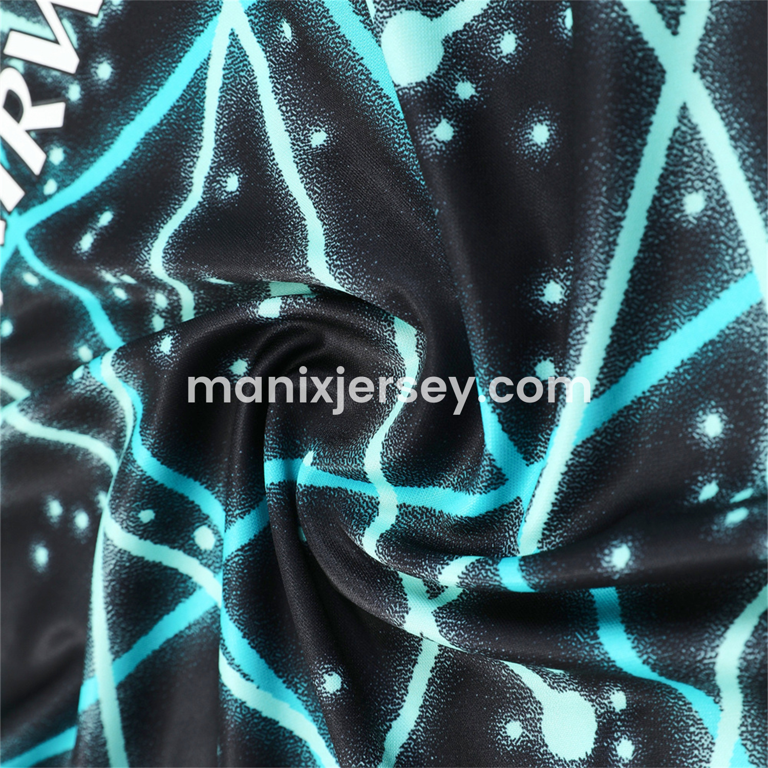 ManixJersey.com | Inter Milan 25-26 Short-Sleeve Training Set - Blue Fluorescent Rays Black Top & Black Shorts -Customize Name, Number and Patch | Worldwide Shipping