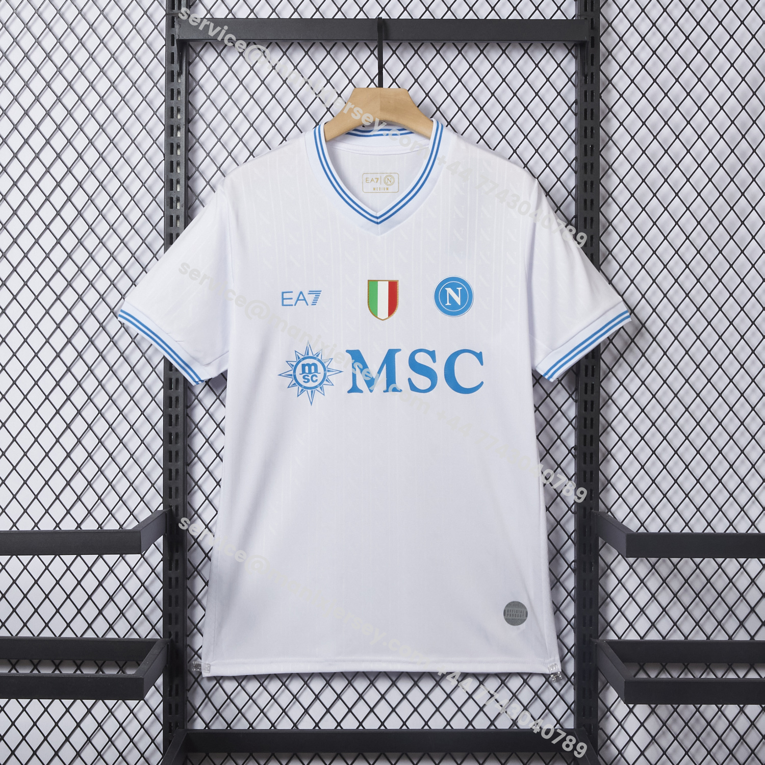 ManixJersey.com | Napoli 25-26 European Away White Jersey - Fans Version -Customize Name, Number and Patch | Worldwide Shipping