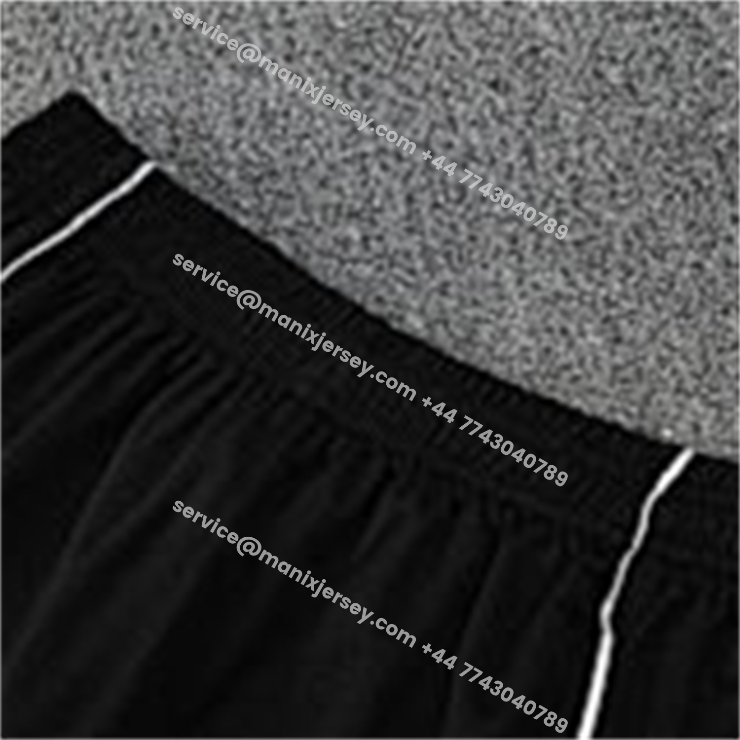 ManixJersey.com | INT M.A.M 25-26 Short-Sleeve Training Set - Light Grey Stripes Black Top & Black Shorts -Customize Name, Number and Patch | Worldwide Shipping