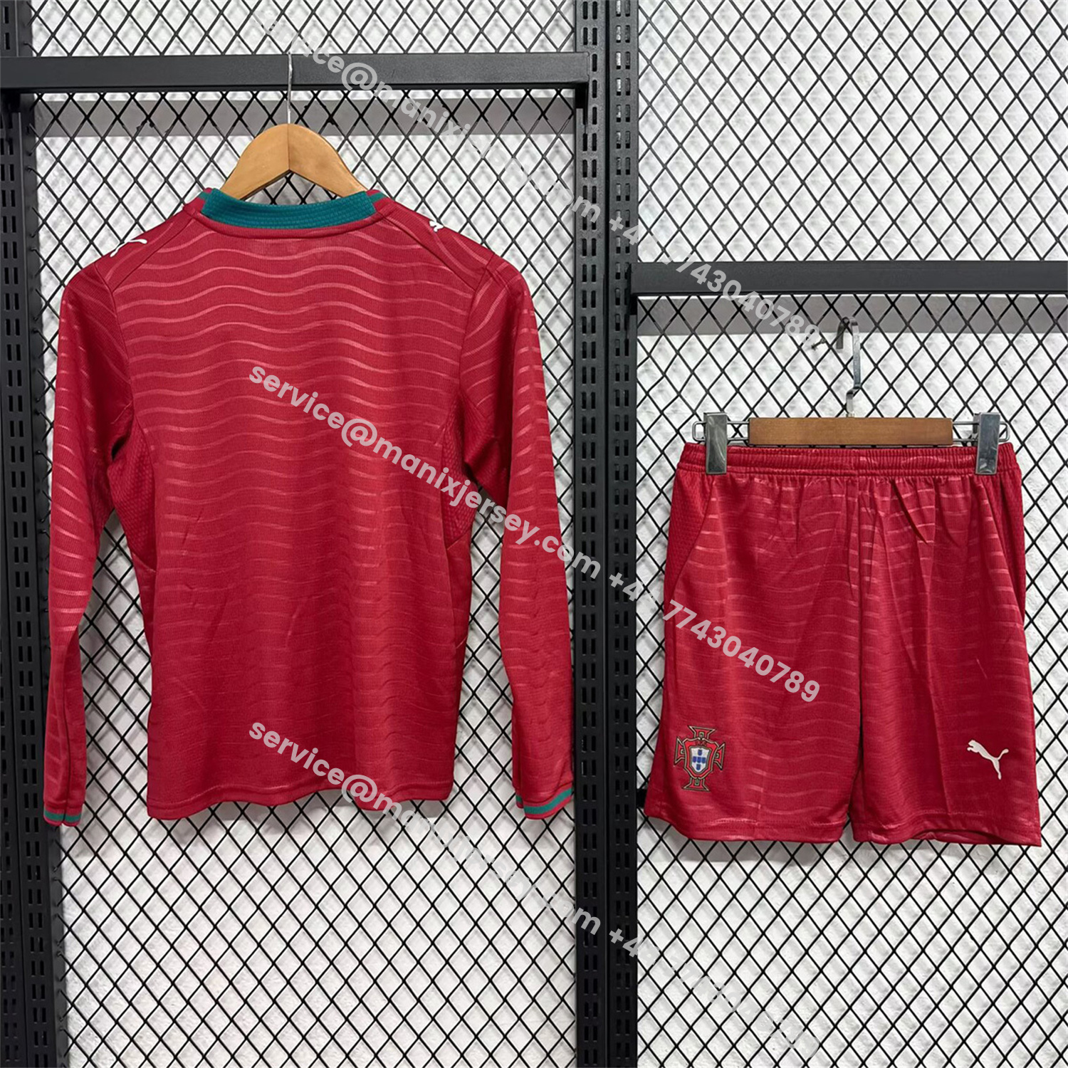 ManixJersey.com | Portugal 2026 Home Long Sleeves Kids Kit -Customize Name, Number and Patch | Worldwide Shipping