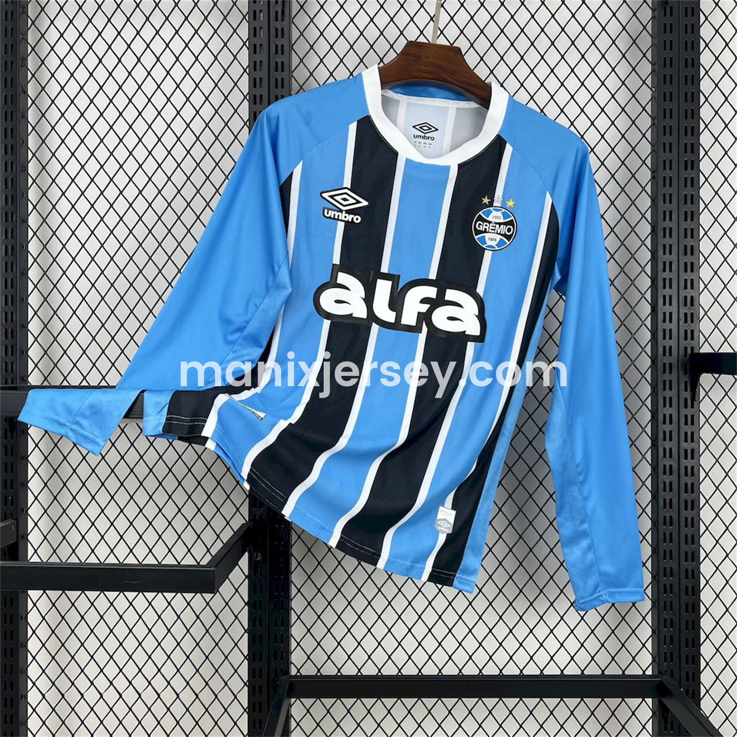 ManixJersey.com | Gremio 25-26 Home Long Sleeves Jersey with Sponsor - Fans Version -Customize Name, Number and Patch | Worldwide Shipping
