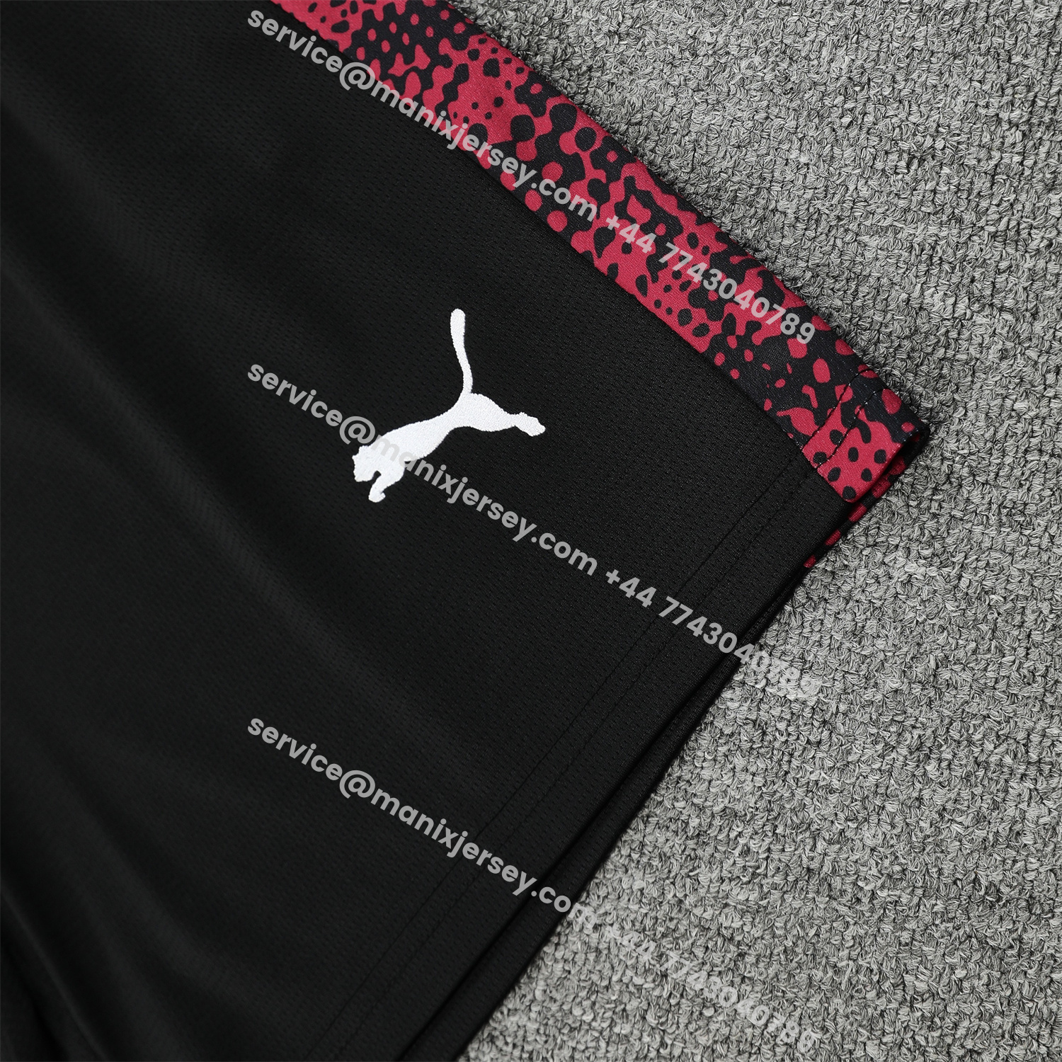 ManixJersey.com | RB Leipzig 25-26 Short-Sleeve Training Set- Red Top & Black Shorts -Customize Name, Number and Patch | Worldwide Shipping