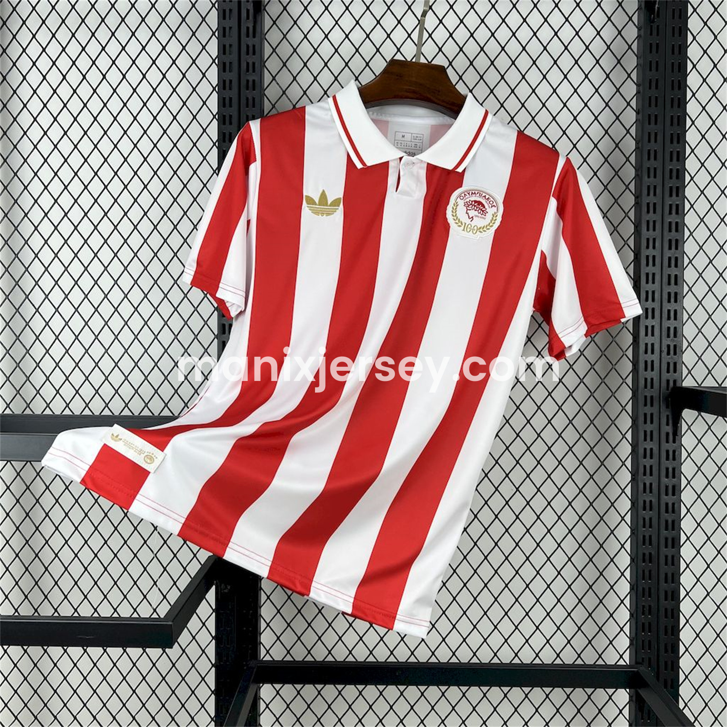 ManixJersey.com | Olympiacos 2025 100 Years Anniversary Centenary Jersey - Fans Version -Customize Name, Number and Patch | Worldwide Shipping